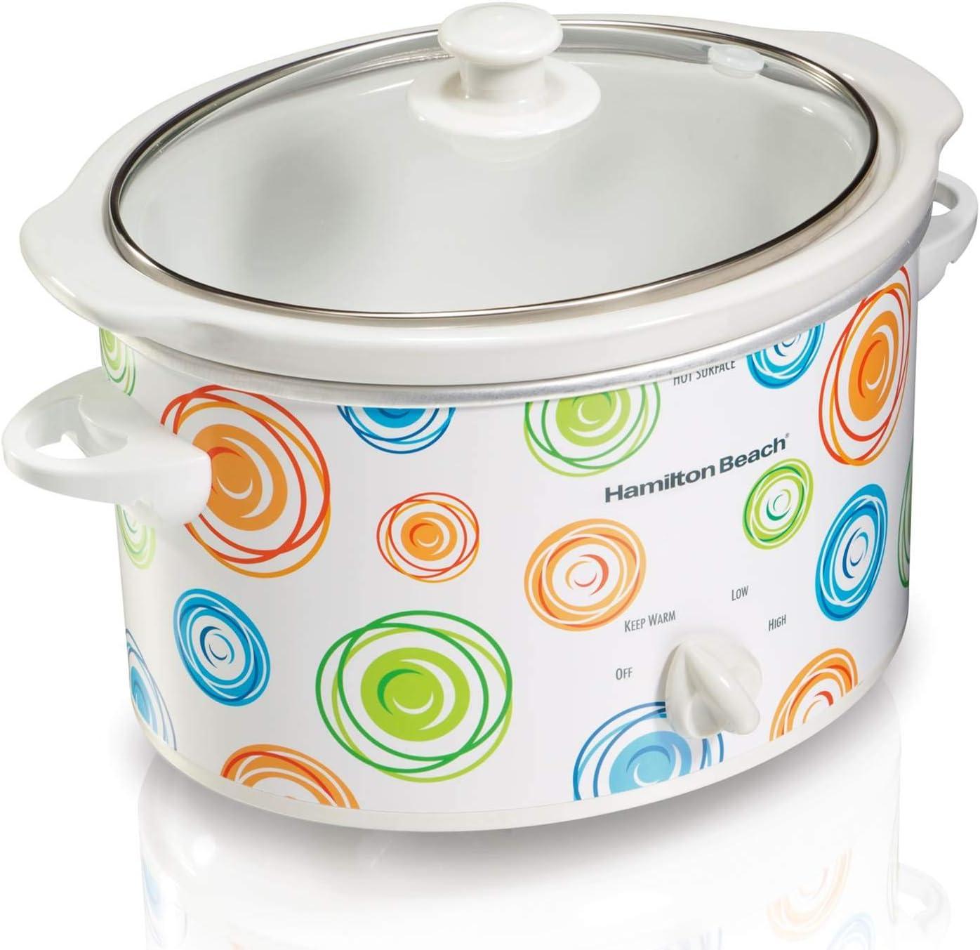image:imageHamilton Beach 4Quart Slow Cooker with 3 Cooking Settings DishwasherSafe Stoneware Crock amp Glass Lid Brushed Gray33240Multicolor