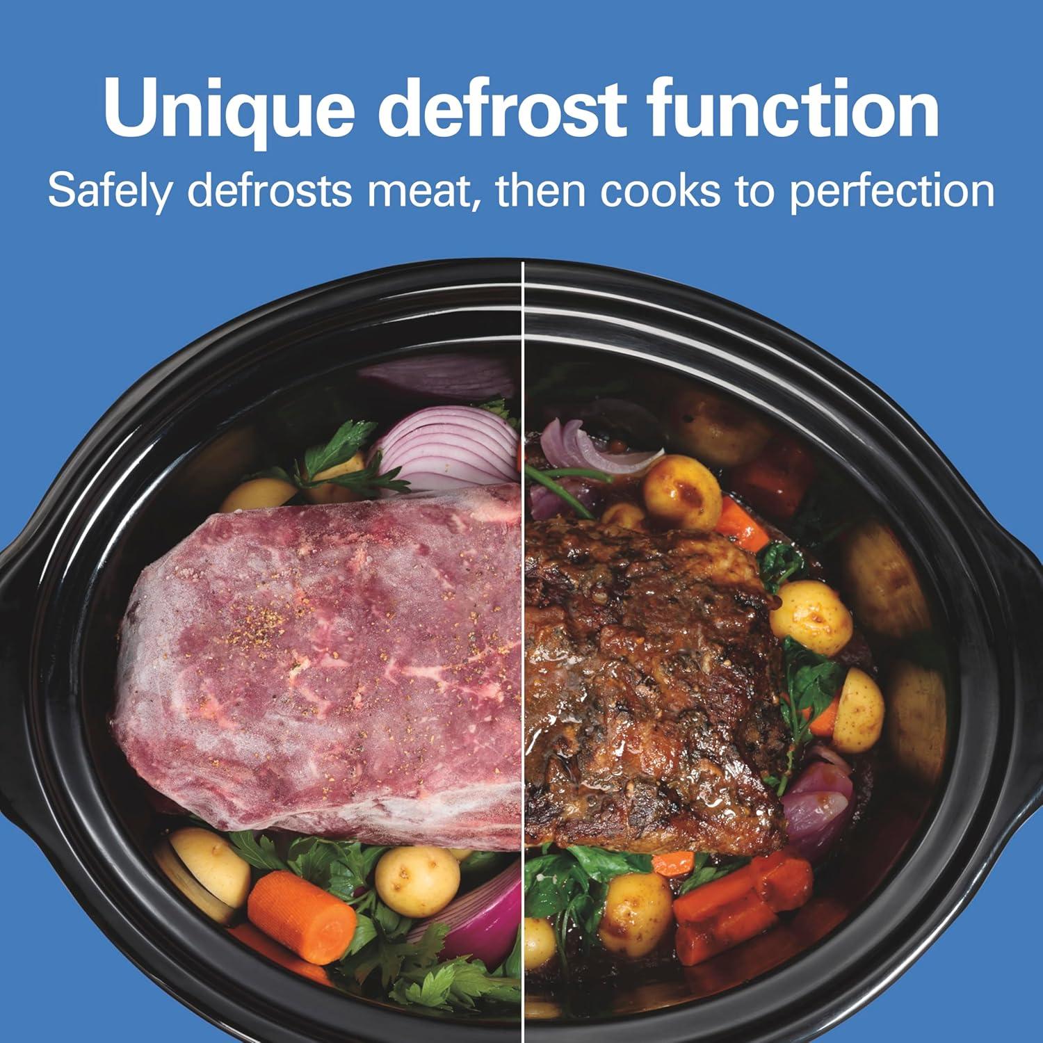 image:imageHamilton Beach 6 Quart Set amp Forget Programmable Slow Cooker 15 Cooking Options With 5 Time and 3 Heat Options Large Dishwasher Safe Stoneware Crock and Glass Black 337626 Quarts Flexible Programming Black