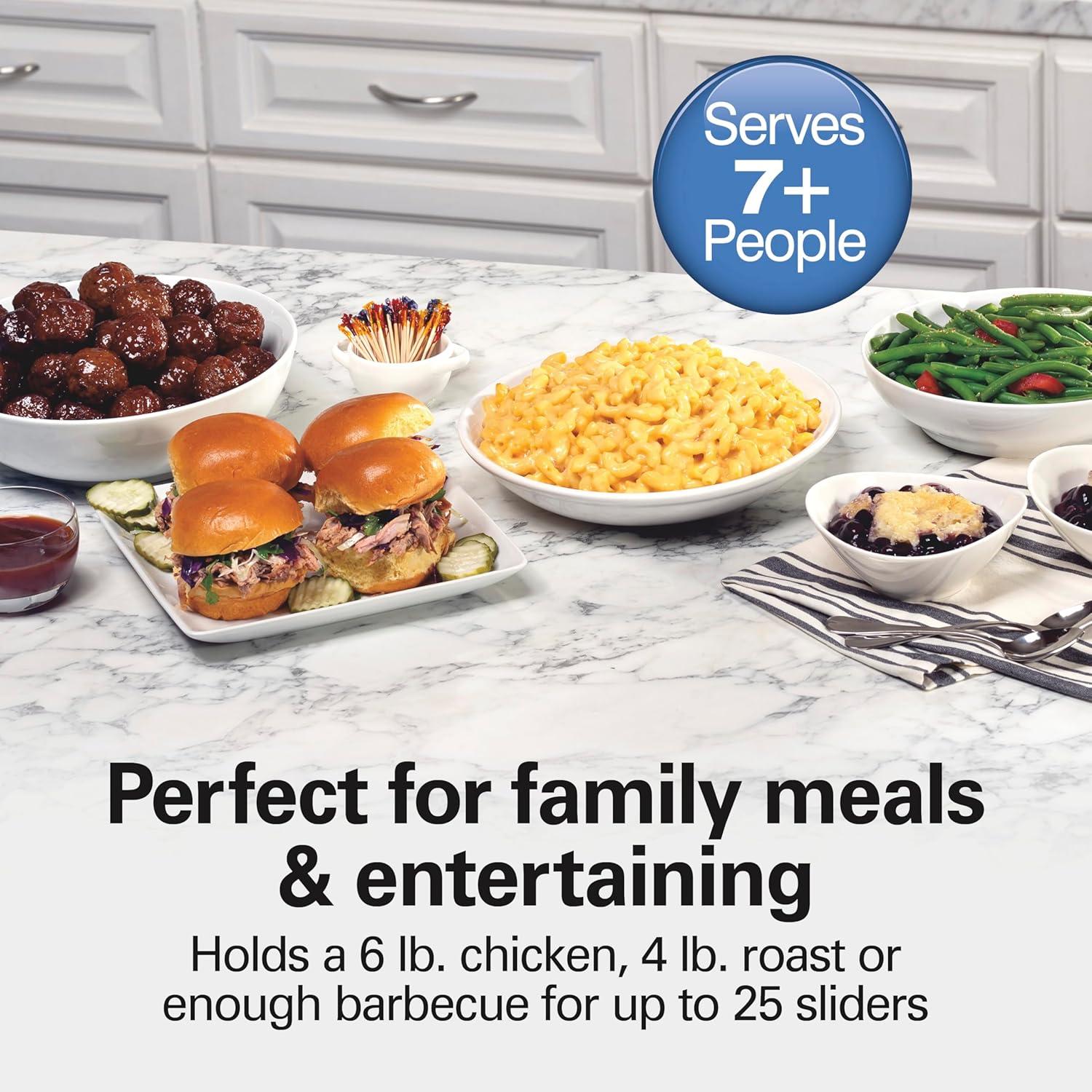 image:imageHamilton Beach 6 Quart Set amp Forget Programmable Slow Cooker 15 Cooking Options With 5 Time and 3 Heat Options Large Dishwasher Safe Stoneware Crock and Glass Black 337626 Quarts Flexible Programming Black