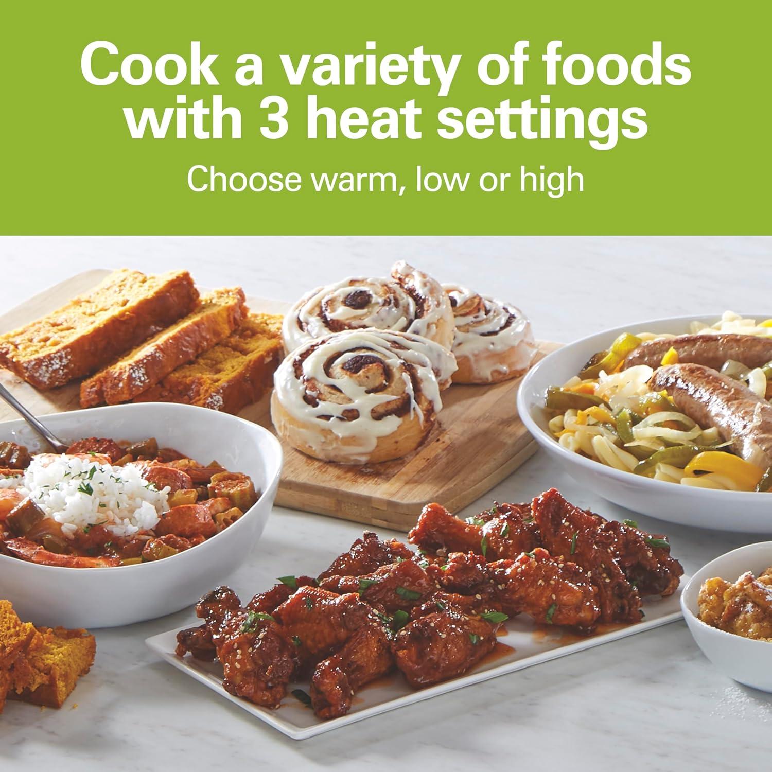 image:imageHamilton Beach 7 Quart Programmable Slow Cooker With Flexible Easy Programming 5 Cooking Times DishwasherSafe Crock amp Lid Silver 334734 Quarts