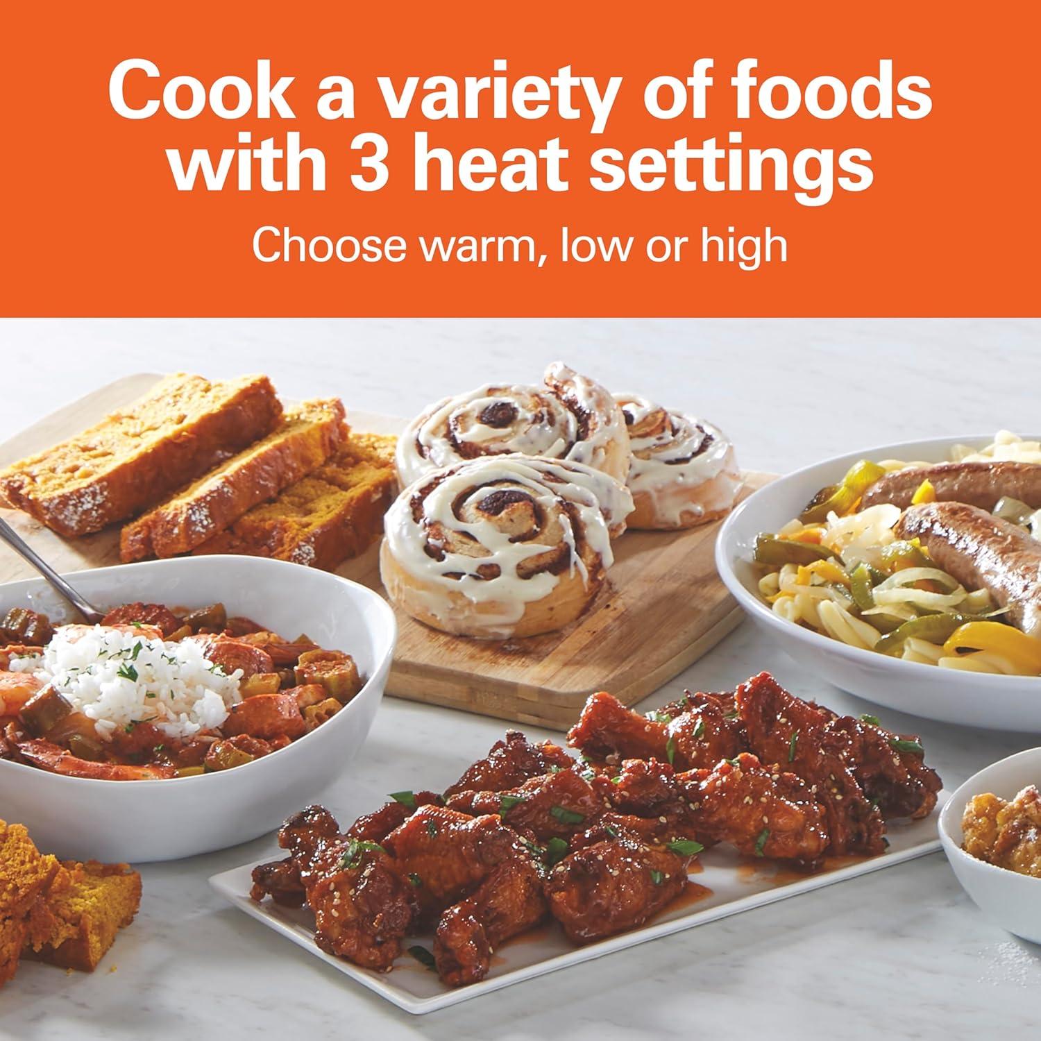 image:imageHamilton Beach 7 Quart Programmable Slow Cooker With Flexible Easy Programming 5 Cooking Times DishwasherSafe Crock amp Lid Silver 334737 Quarts