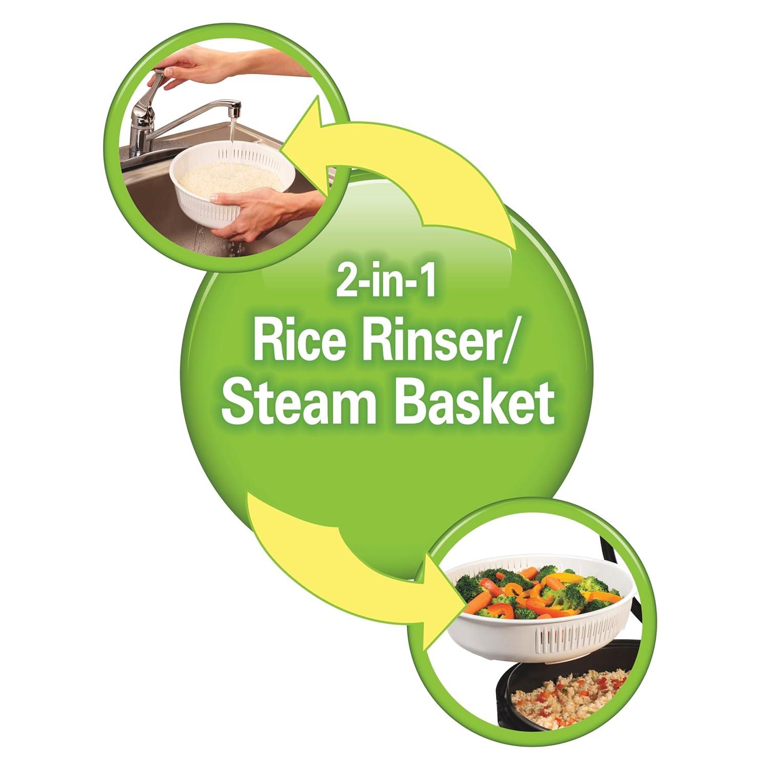 image:imageHamilton Beach Digital Programmable Rice Cooker amp Food Steamer 8 Cups Cooked 4 Uncooked With Steam amp Rinse Basket Stainless Steel 37518Stainless Steel