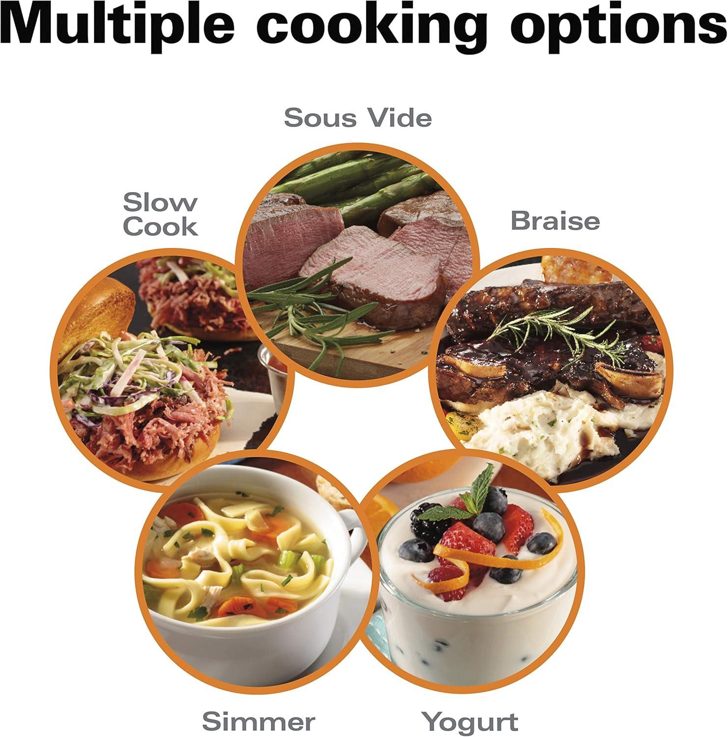 image:imageHamilton Beach Portable 6 Quart Set amp Forget Digital Programmable Slow Cooker with Lid Lock Temperature Probe Dishwasher Safe Crock amp Lid Black Stainless 33866Temp Tracker Black Stainless