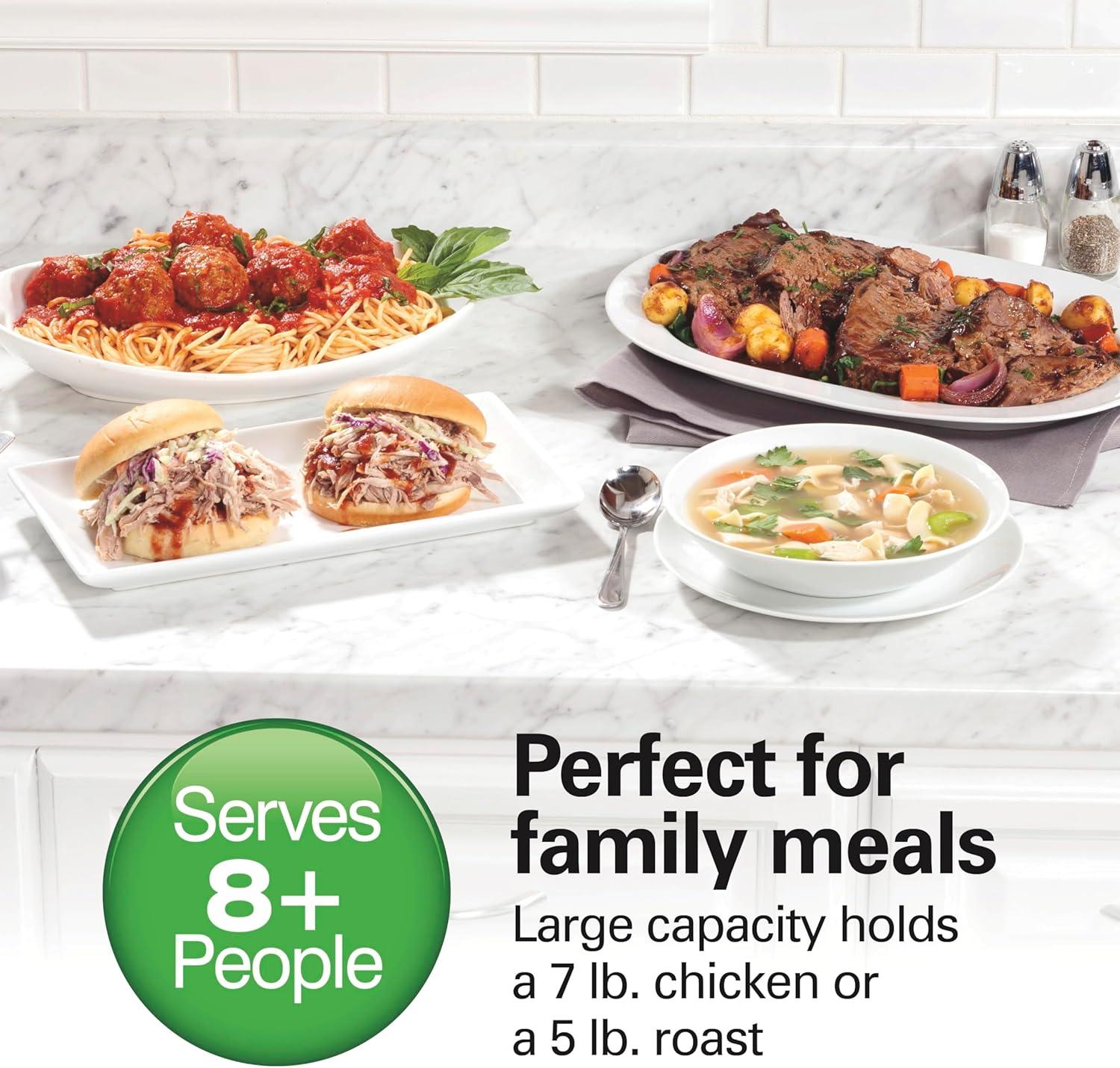 image:imageHamilton Beach Portable 7 Quart Programmable Slow Cooker with Three Temperature Settings Lid Latch Strap for Easy Travel Dishwasher Safe Crock Black 33474GLid Latch Strap for Easy Travel Black
