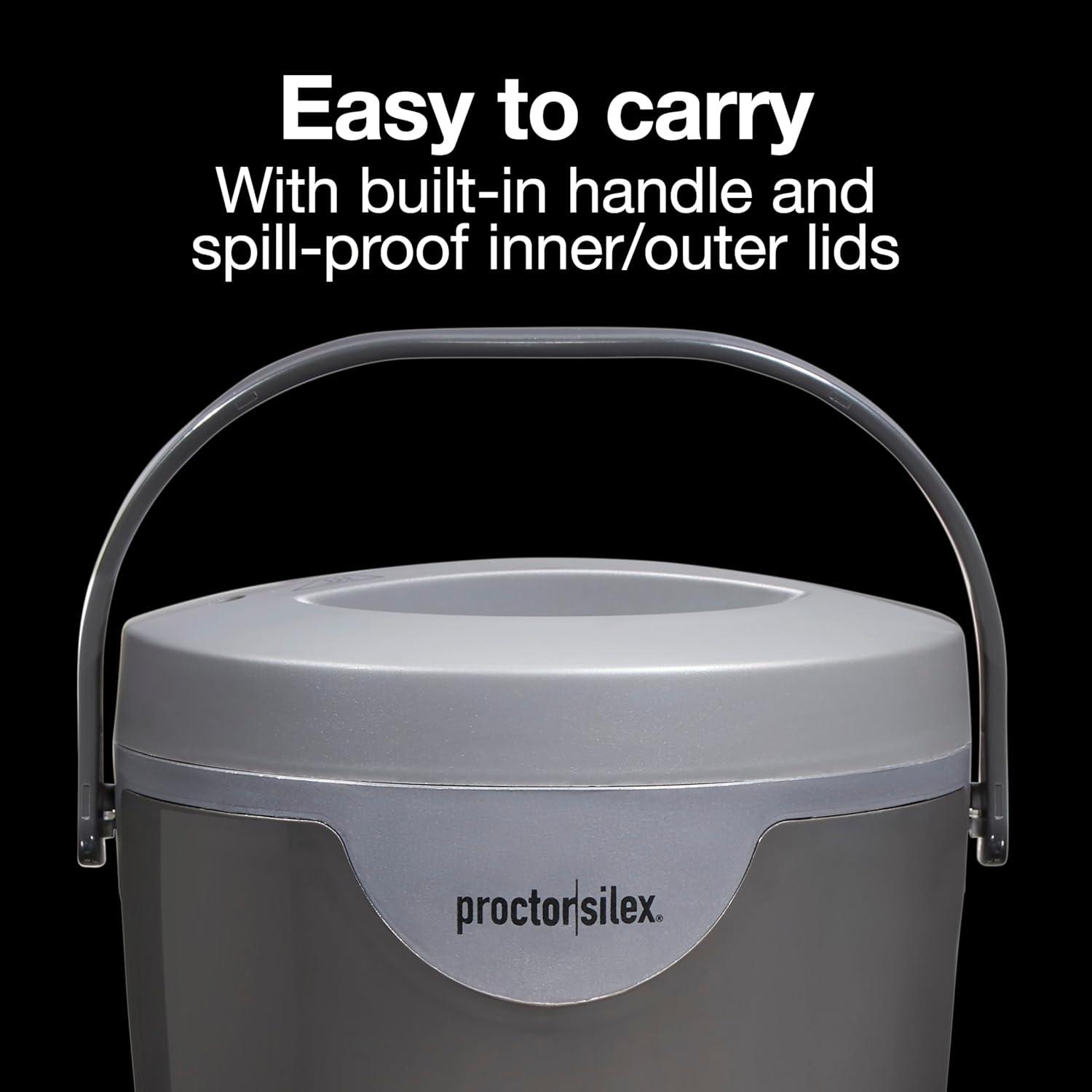 image:imageProctor Silex Portable Electric Lunch Box Food Heater and 20 oz Meal Warmer with BuiltIn Carry Handle High and Low Heat Settings 33120C