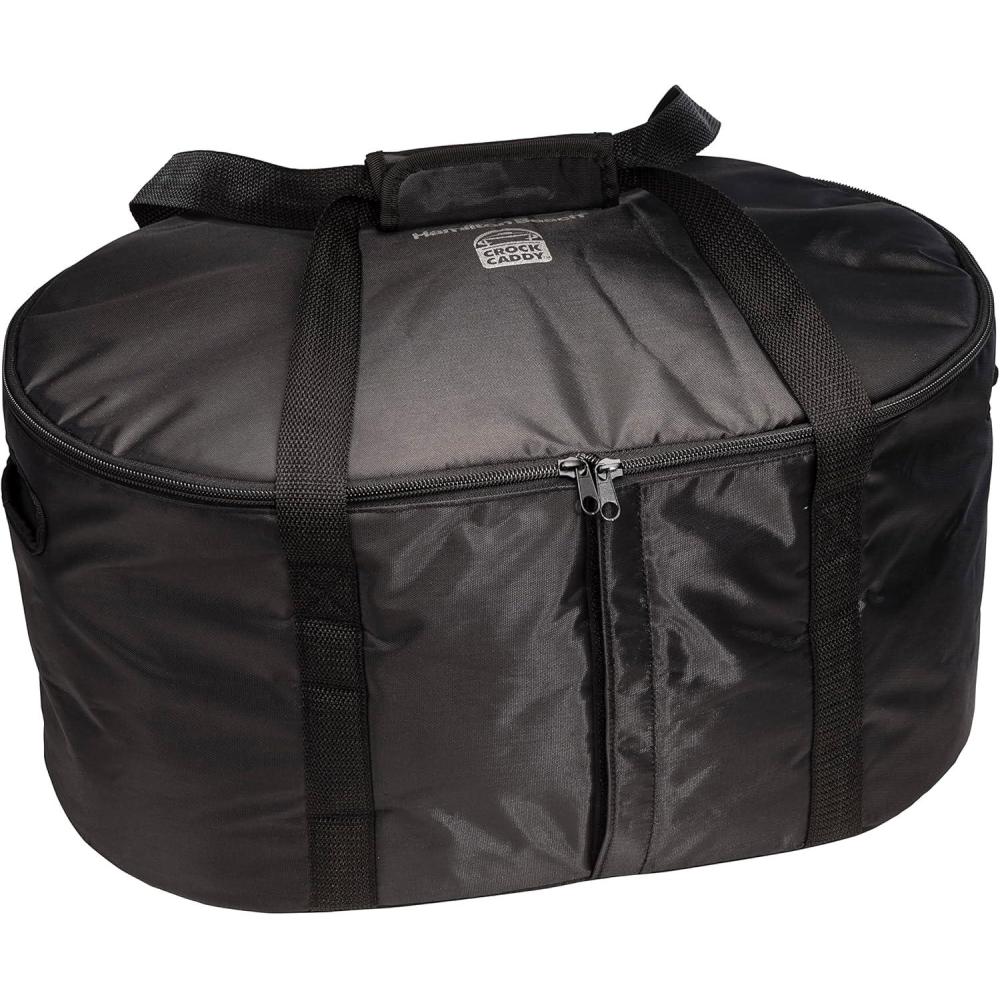 image:imageHamilton Beach Portable Slow Cooker Travel Bag Insulated Carrier Case for 4 5 6 7 amp 8 Quart Crock Internal Mesh Net Holds Pot in Place Compatible With Other Brands Black 33002