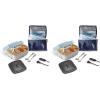 Stainless Steel 3 Compartment Tray  (Pack of 2)