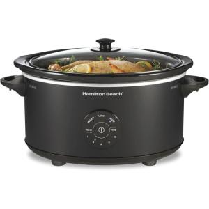 image:imageHamilton Beach 6 Quart Set amp Forget Programmable Slow Cooker 15 Cooking Options With 5 Time and 3 Heat Options Large Dishwasher Safe Stoneware Crock and Glass Black 337626 Quarts  15 Cooking Options  Black