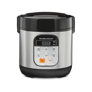 image:imageHamilton Beach Digital Programmable Rice Cooker amp Food Steamer 8 Cups Cooked 4 Uncooked With Steam amp Rinse Basket Stainless Steel 37518Stainless Steel