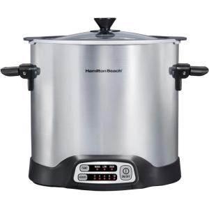 image:imageHamilton Beach Sear amp Cook Stock Pot Slow Cooker with Stovetop Safe Crock Large 10 Quart Capacity Programmable Silver 33196