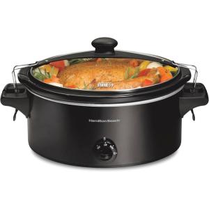 image:imageHamilton Beach Slow Cooker Extra Large 10 Quart Stay or Go Portable With Lid Lock Dishwasher Safe Crock Black 33195Black
