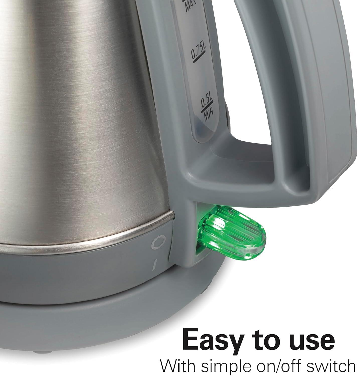 image:imageHamilton Beach 1 Liter Electric Kettle Water Boiler amp Heater Fast 1500 Watts BPA Free Interior Cordless Serving AutoShutoff and BoilDry Protection Cord Wrap Stainless Steel 41065