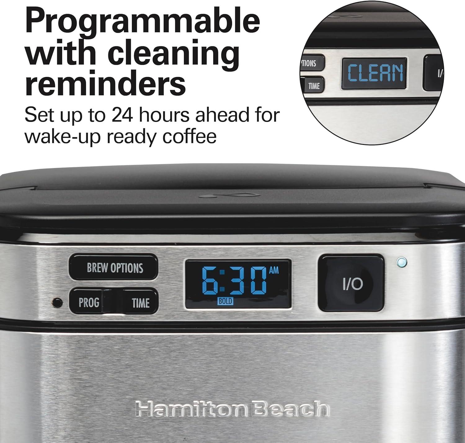image:imageHamilton Beach 12 Cup Programmable Coffee Maker FrontFill Drip Coffee Maker