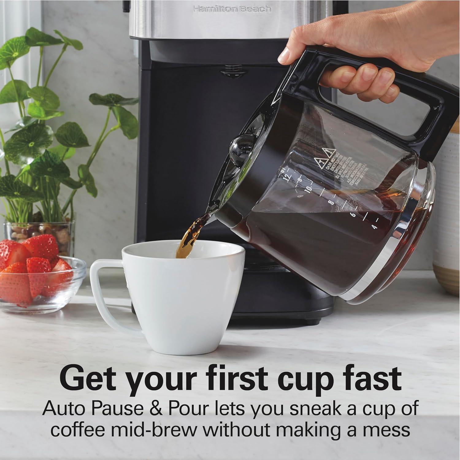 image:imageHamilton Beach 12 Cup Programmable Coffee Maker FrontFill Drip Coffee Maker