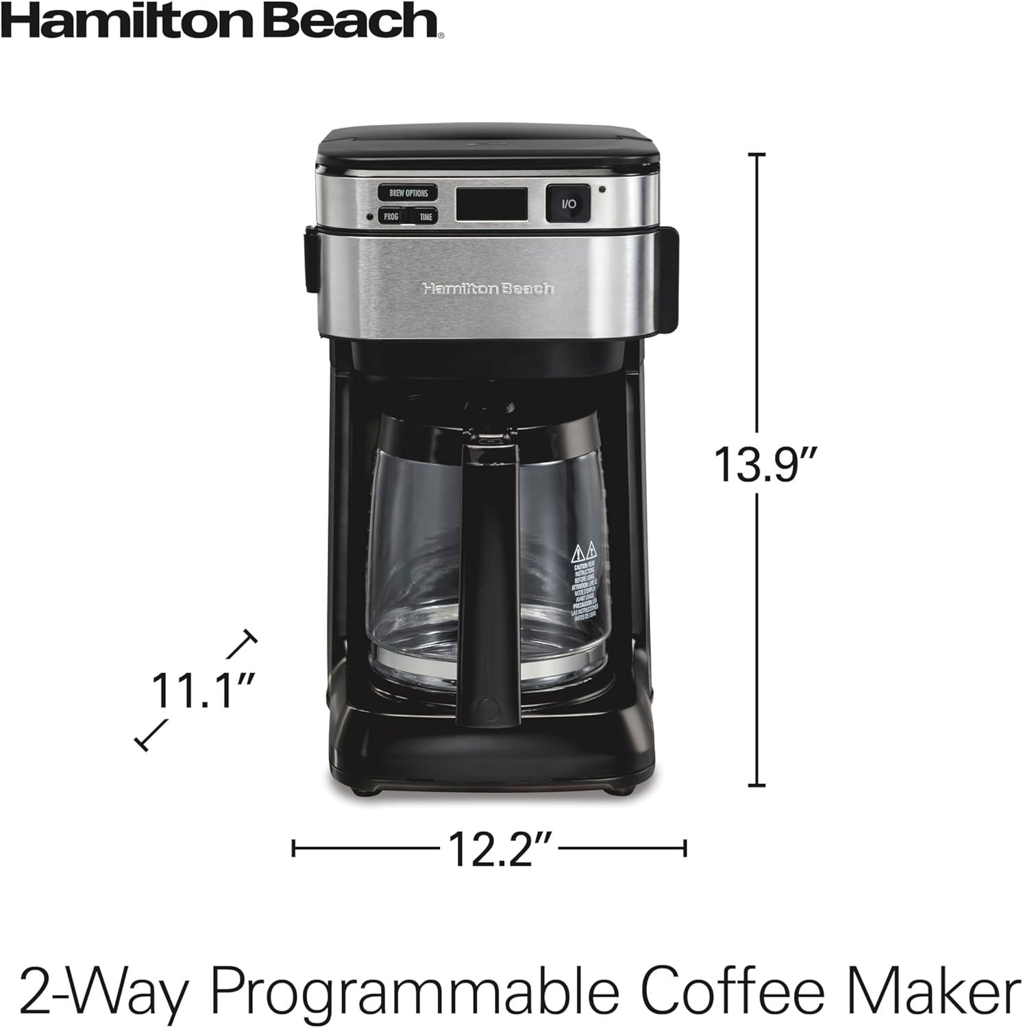 image:imageHamilton Beach 12 Cup Programmable Coffee Maker FrontFill Drip Coffee Maker