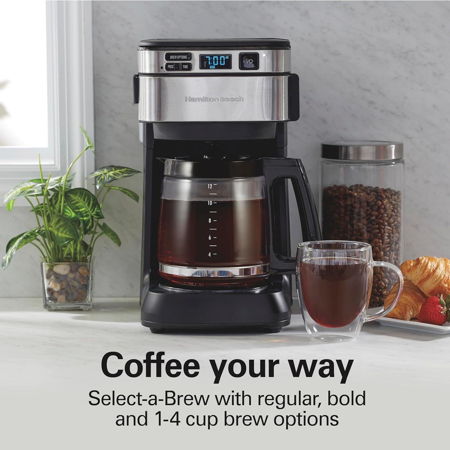 image:imageHamilton Beach 12 Cup Programmable Coffee Maker FrontFill Drip Coffee Maker