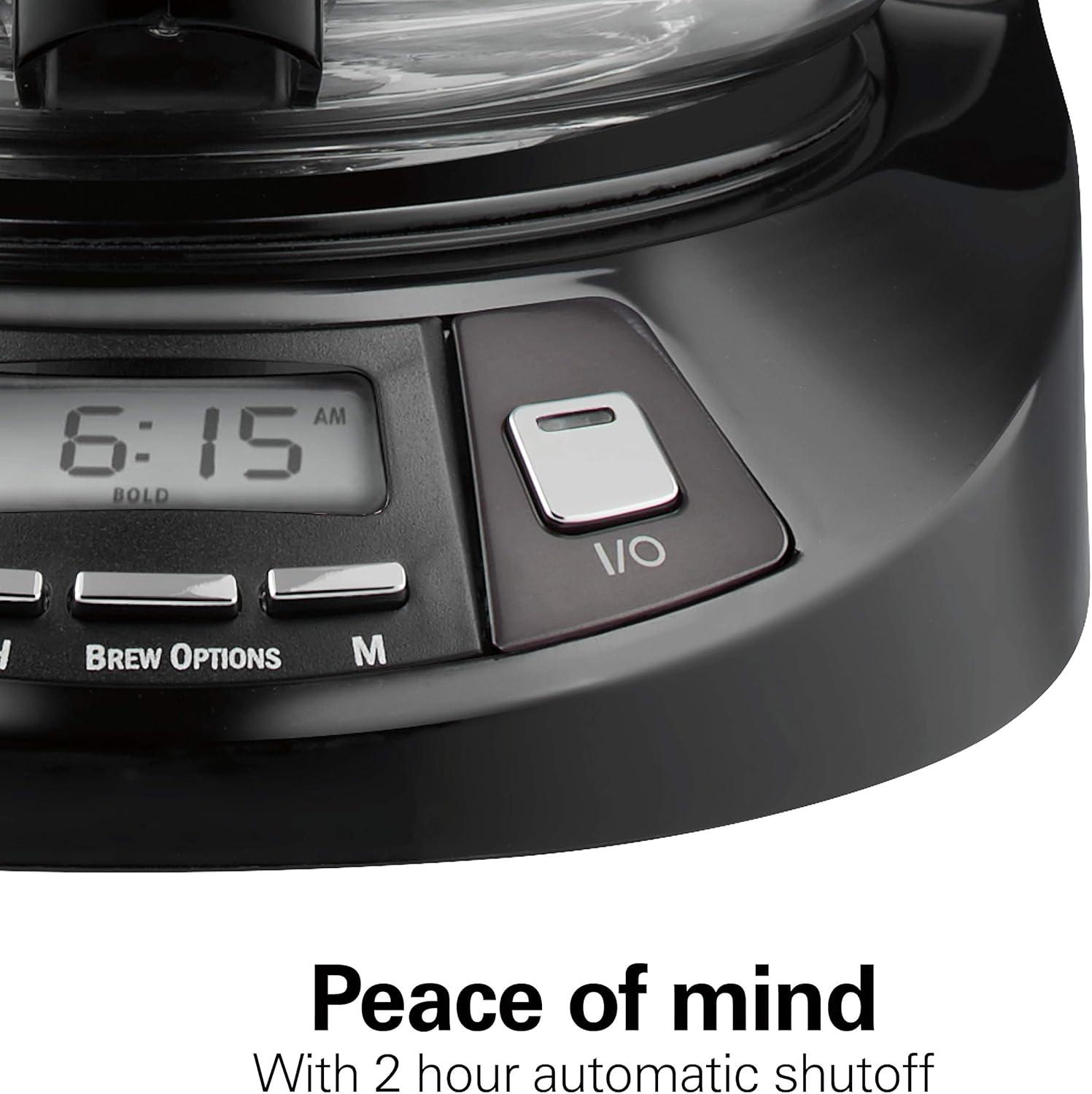 image:imageHamilton Beach 12 Cup Programmable Drip Coffee Maker Machine Regular amp Bold Brew Options Auto Pause and Pour Glass Carafe Black Stainless 46293JBlack Stainless