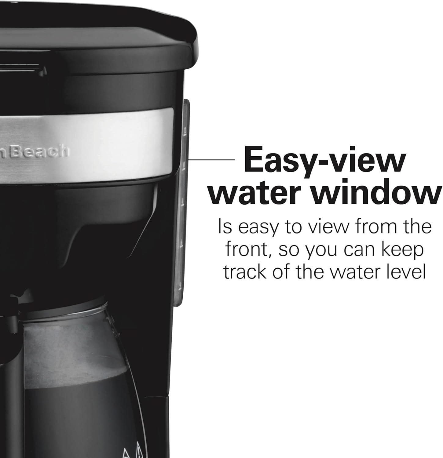 image:imageHamilton Beach 12 Cup Programmable Drip Coffee Maker Machine Regular amp Bold Brew Options Auto Pause and Pour Glass Carafe Black Stainless 46293JBlack with Stainless Accents