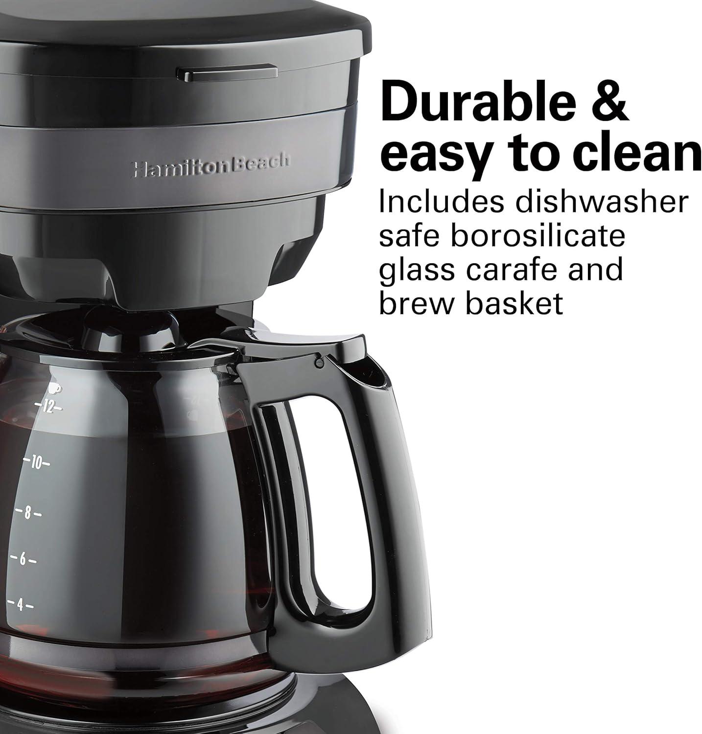 image:imageHamilton Beach 12 Cup Programmable Drip Coffee Maker Machine Regular amp Bold Brew Options Auto Pause and Pour Glass Carafe Black Stainless 46293JBlack Stainless
