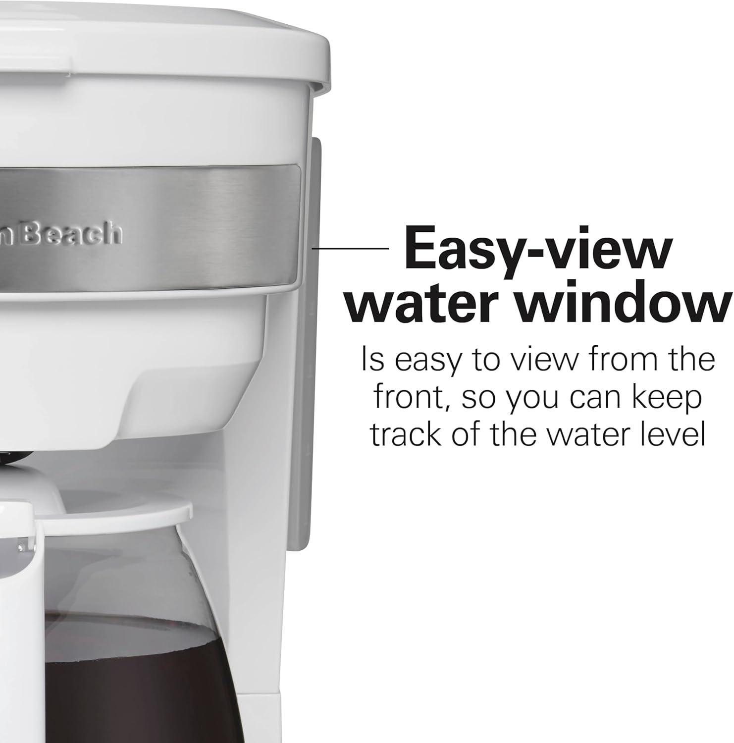 image:imageHamilton Beach 12 Cup Programmable Drip Coffee Maker Machine Regular amp Bold Brew Options Auto Pause and Pour Glass Carafe Black Stainless 46293JWhite