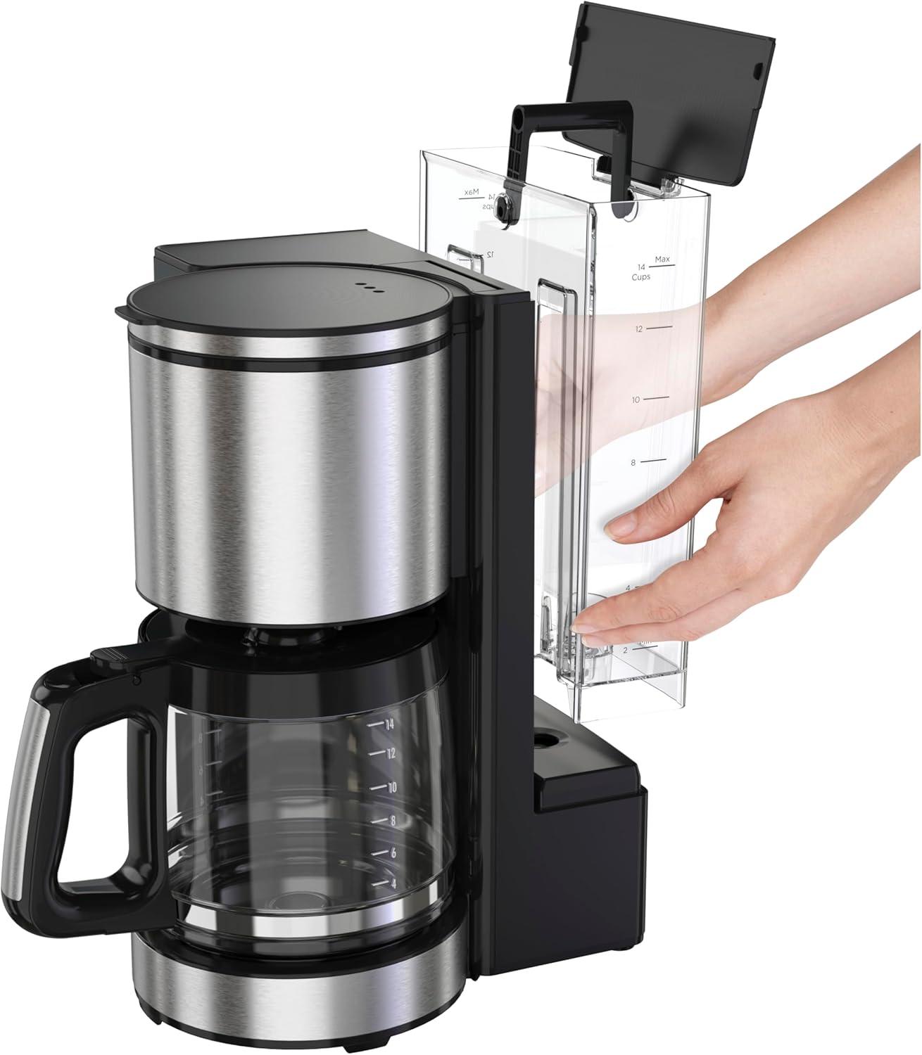image:imageHamilton Beach 14 Cup Programmable Coffee Maker with Easy Measure Light Up Reusable Filter Removable 70 Oz Water Reservoir Black and Stainless Steel