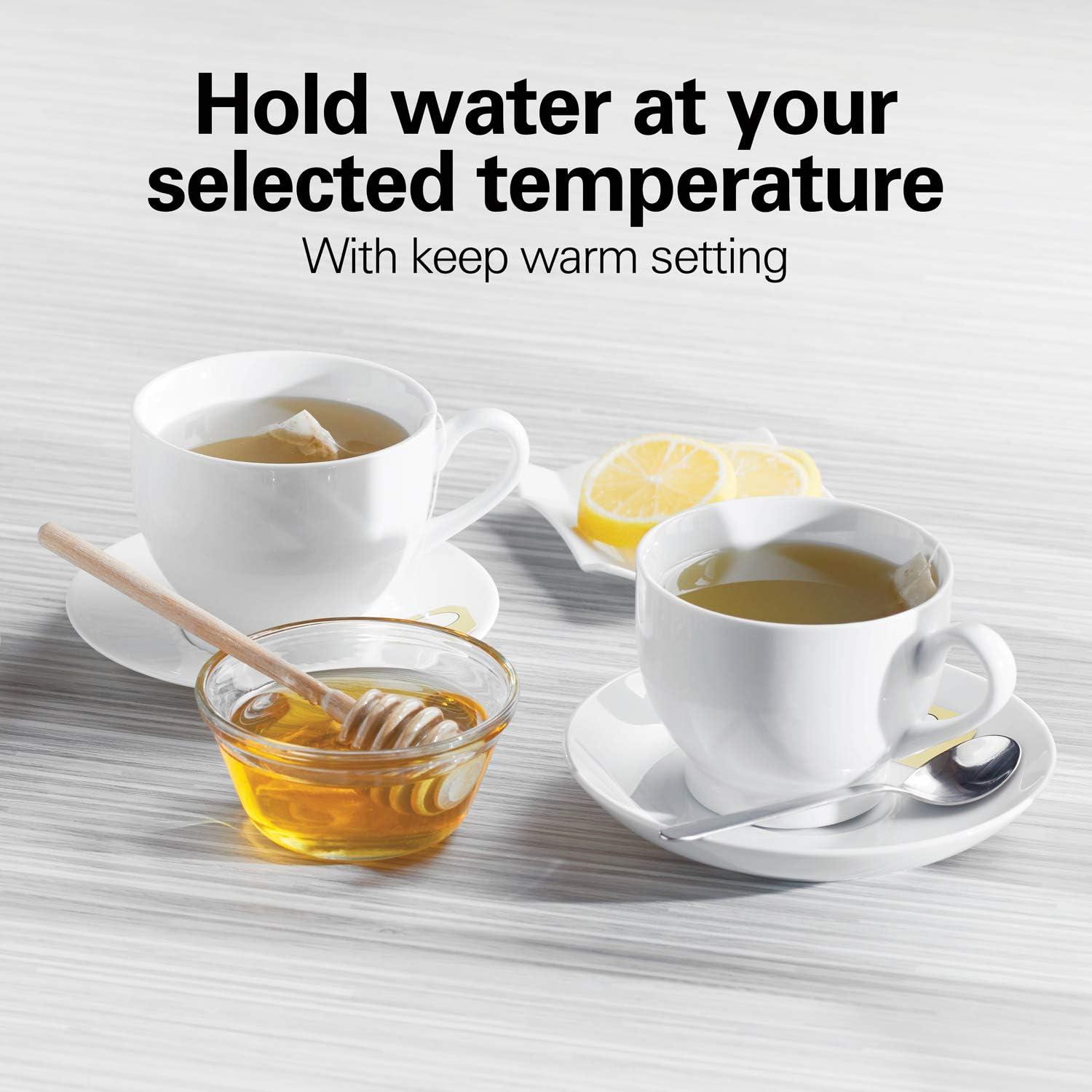image:imageHamilton Beach 17L Electric Tea Kettle Water Boiler amp Heater LED Indicator BuiltIn Mesh Filter AutoShutoff amp BoilDry Protection Cordless Serving Variable Temp Clear Glass 40941RVariable Temp  Clear Glass