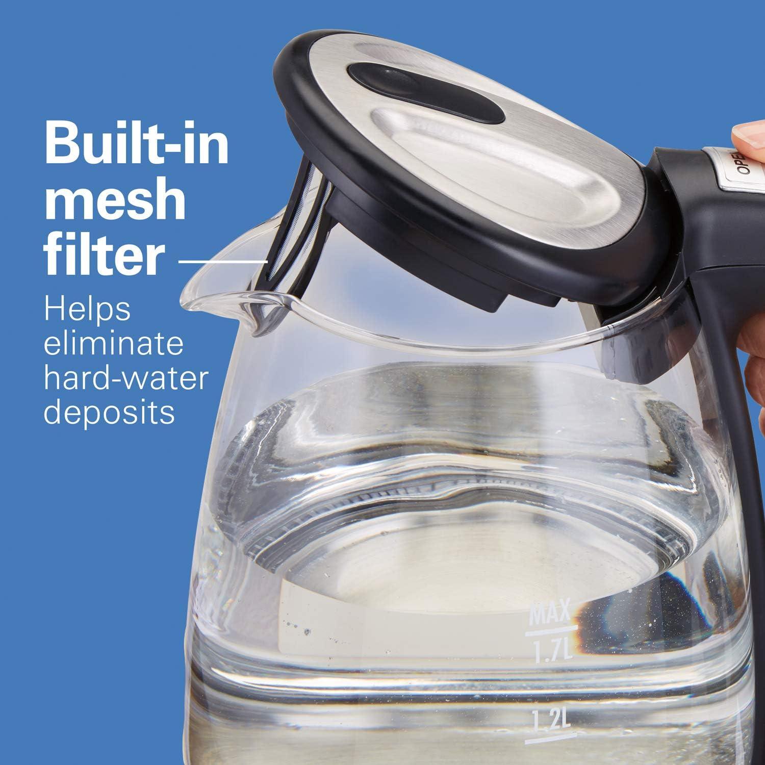 image:imageHamilton Beach 17L Electric Tea Kettle Water Boiler amp Heater LED Indicator BuiltIn Mesh Filter AutoShutoff amp BoilDry Protection Cordless Serving Variable Temp Clear Glass 40941RVariable Temp  Clear Glass