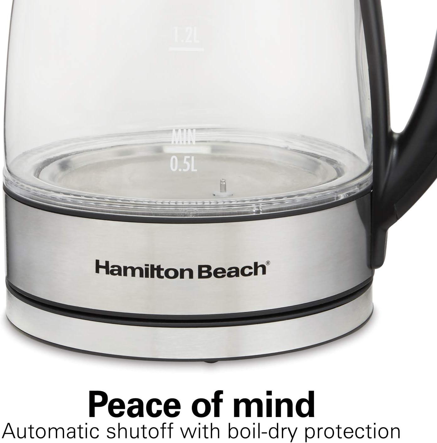 image:imageHamilton Beach 17L Electric Tea Kettle Water Boiler amp Heater LED Indicator BuiltIn Mesh Filter AutoShutoff amp BoilDry Protection Cordless Serving Variable Temp Clear Glass 40941RVariable Temp  Clear Glass