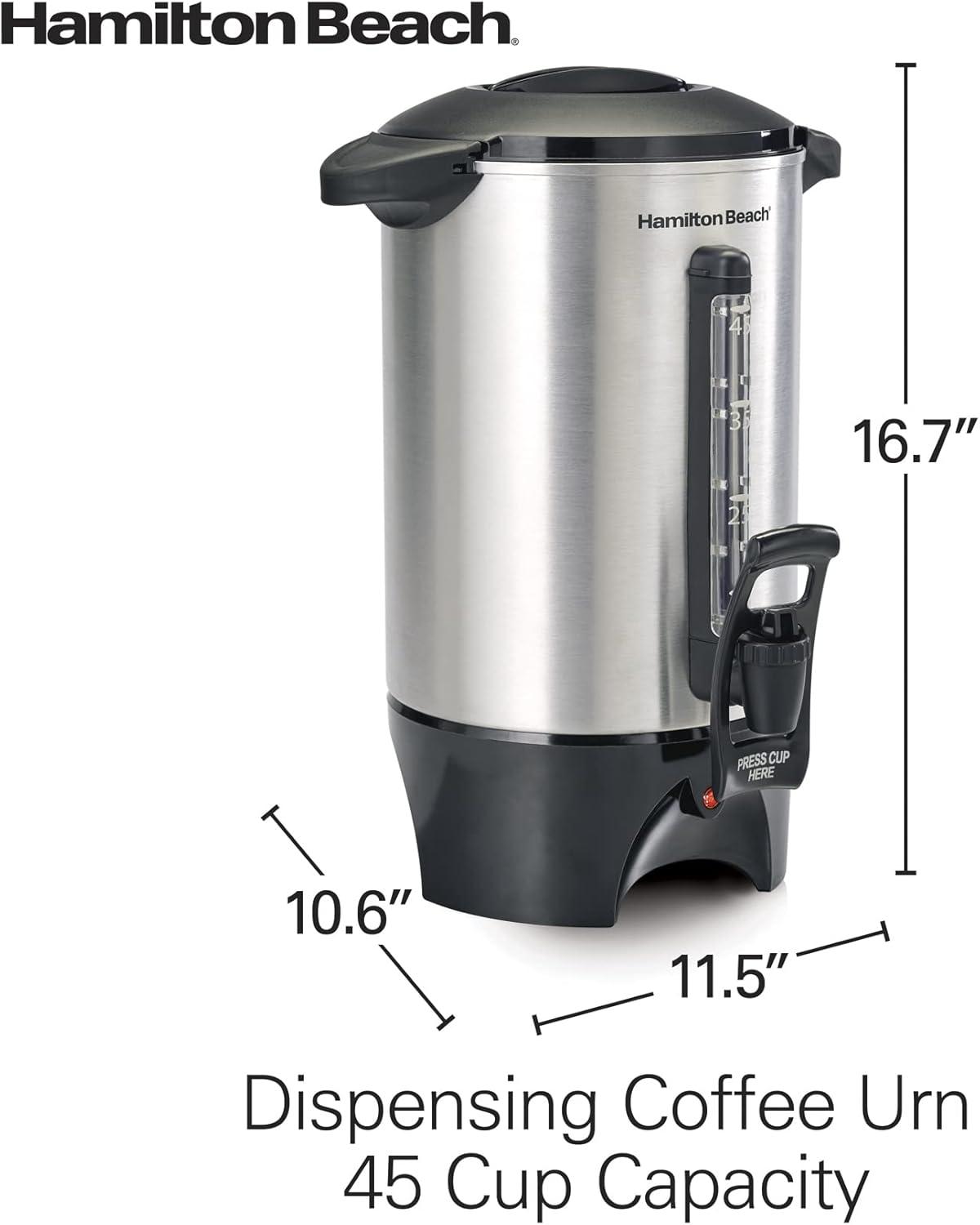 image:imageHamilton Beach 45 Cup Coffee Urn and Hot Beverage Dispenser Silver 40519