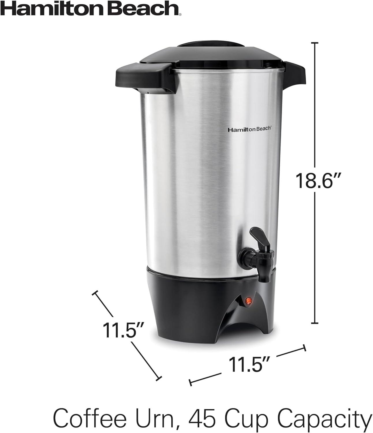 image:imageHamilton Beach 45 Cup Coffee Urn and Hot Beverage Dispenser SilverSingleSpout