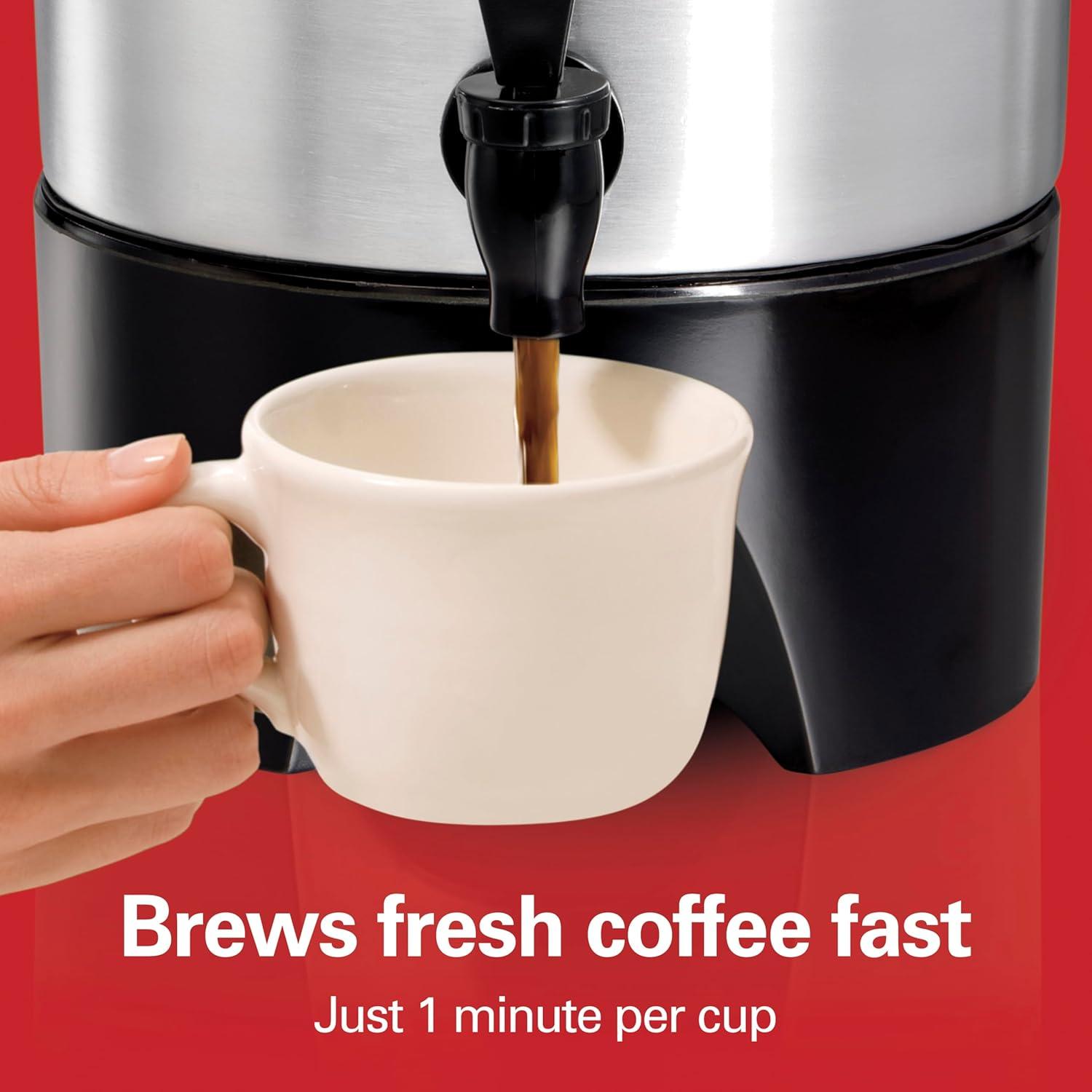 image:imageHamilton Beach 45 Cup Coffee Urn and Hot Beverage Dispenser SilverSingleSpout