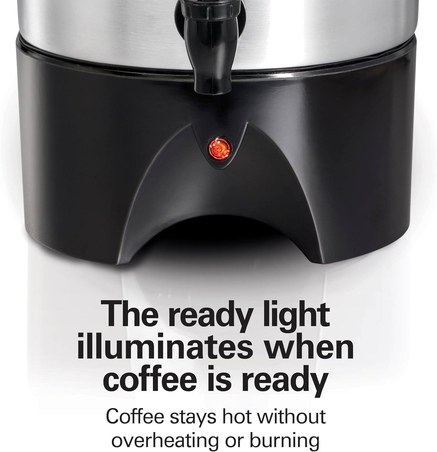 image:imageHamilton Beach 45 Cup Coffee Urn and Hot Beverage Dispenser SilverSingleSpout