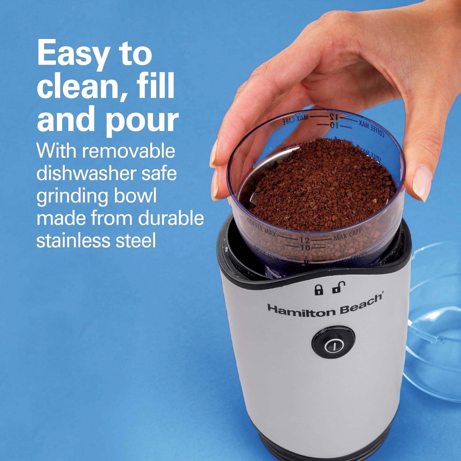 image:imageHamilton Beach 45oz Electric Coffee Grinder For Beans Spices amp More Stainless Steel Blades Silver 80350RVMakes up to 12 Cups