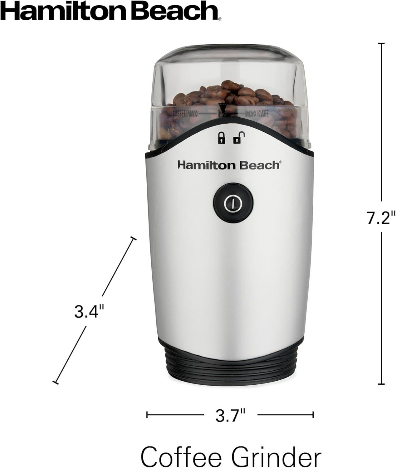 image:imageHamilton Beach 45oz Electric Coffee Grinder For Beans Spices amp More Stainless Steel Blades Silver 80350RVMakes up to 12 Cups