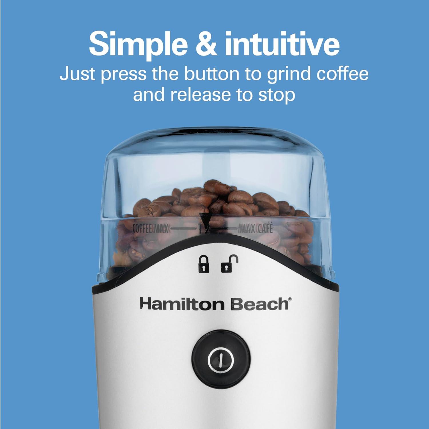 image:imageHamilton Beach 45oz Electric Coffee Grinder For Beans Spices amp More Stainless Steel Blades Silver 80350RVMakes up to 12 Cups