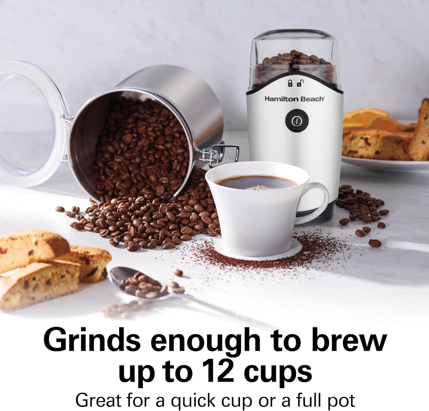image:imageHamilton Beach 45oz Electric Coffee Grinder For Beans Spices amp More Stainless Steel Blades Silver 80350RVMakes up to 12 Cups