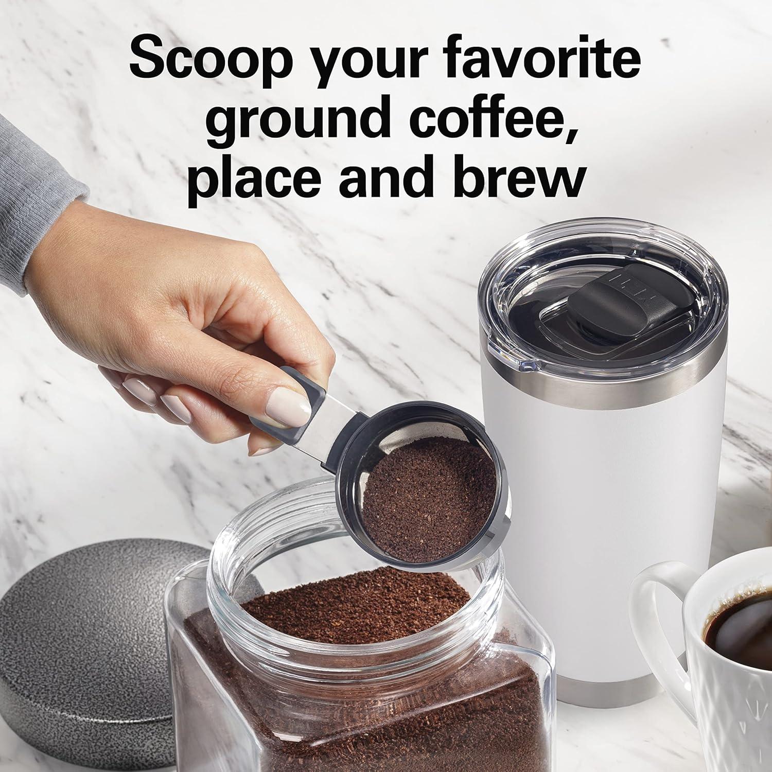 image:imageHamilton Beach 47621 The Scoop Single Serve Coffee Maker amp Fast Grounds Brewer for 814oz Cups Brews in Minutes Next Gen WhiteBlack