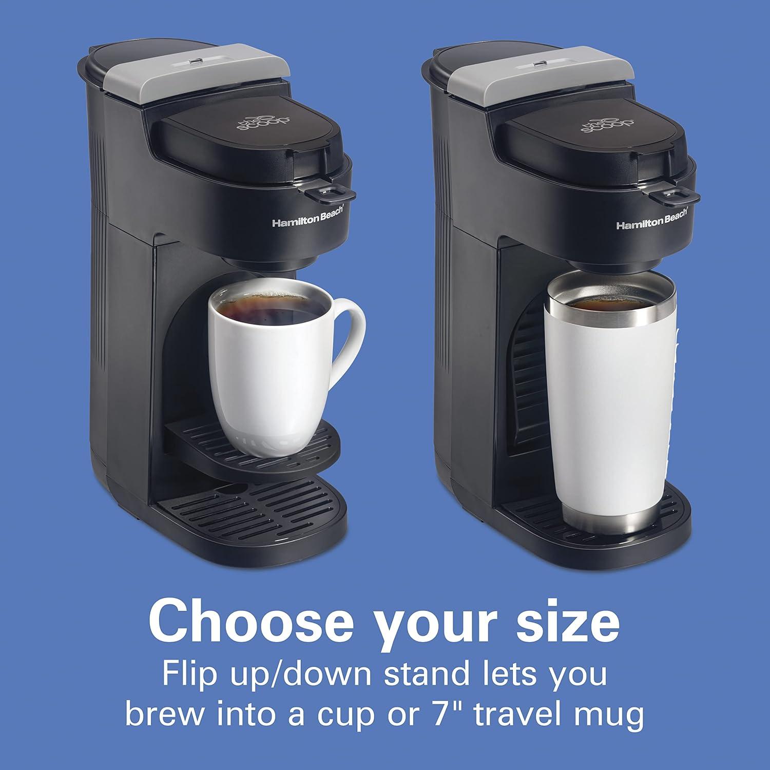 image:imageHamilton Beach 47621 The Scoop Single Serve Coffee Maker amp Fast Grounds Brewer for 814oz Cups Brews in Minutes Next Gen WhiteBlack