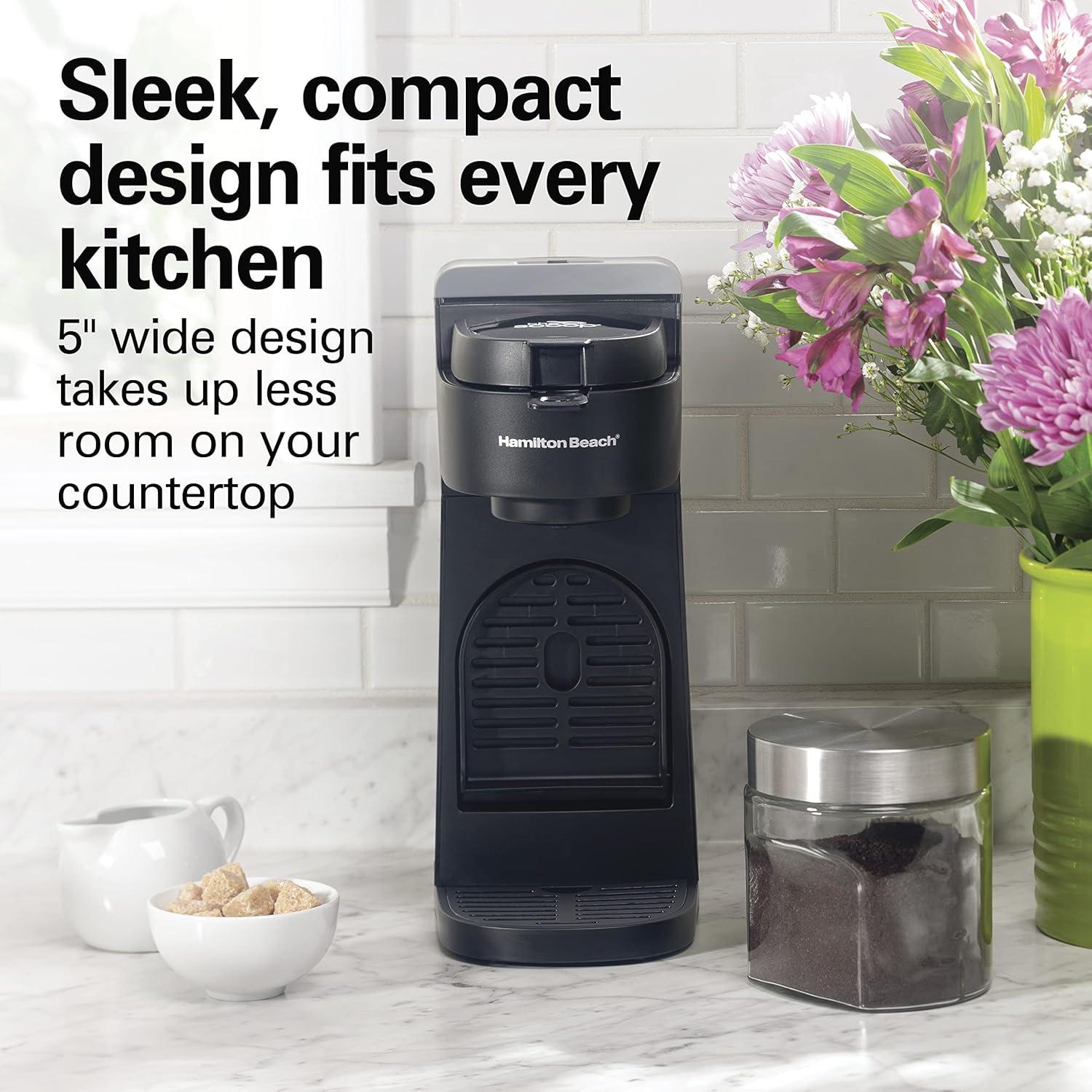 image:imageHamilton Beach 47621 The Scoop Single Serve Coffee Maker amp Fast Grounds Brewer for 814oz Cups Brews in Minutes Next Gen WhiteBlack
