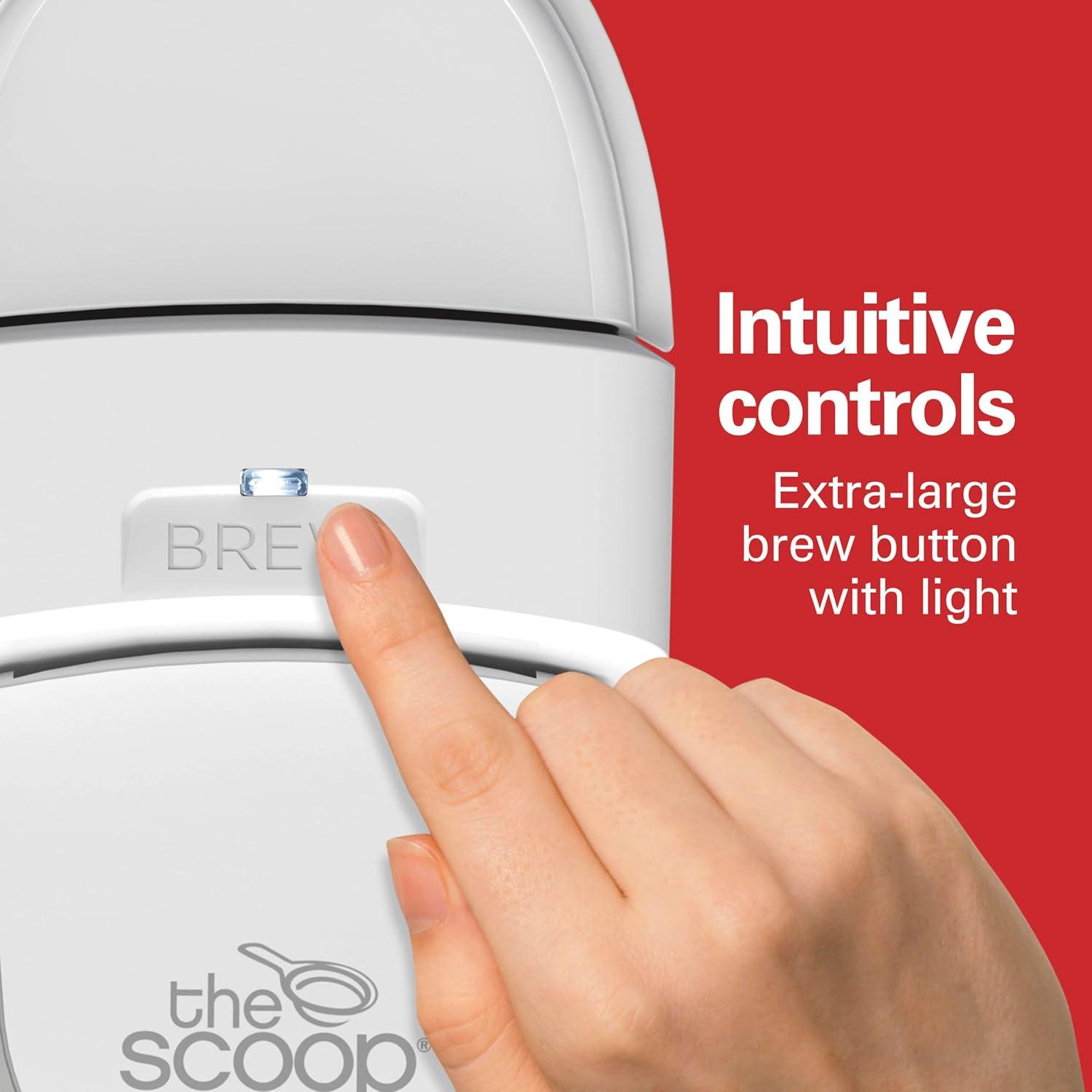 image:imageHamilton Beach 47621 The Scoop Single Serve Coffee Maker amp Fast Grounds Brewer for 814oz Cups Brews in Minutes Next Gen WhiteWhite