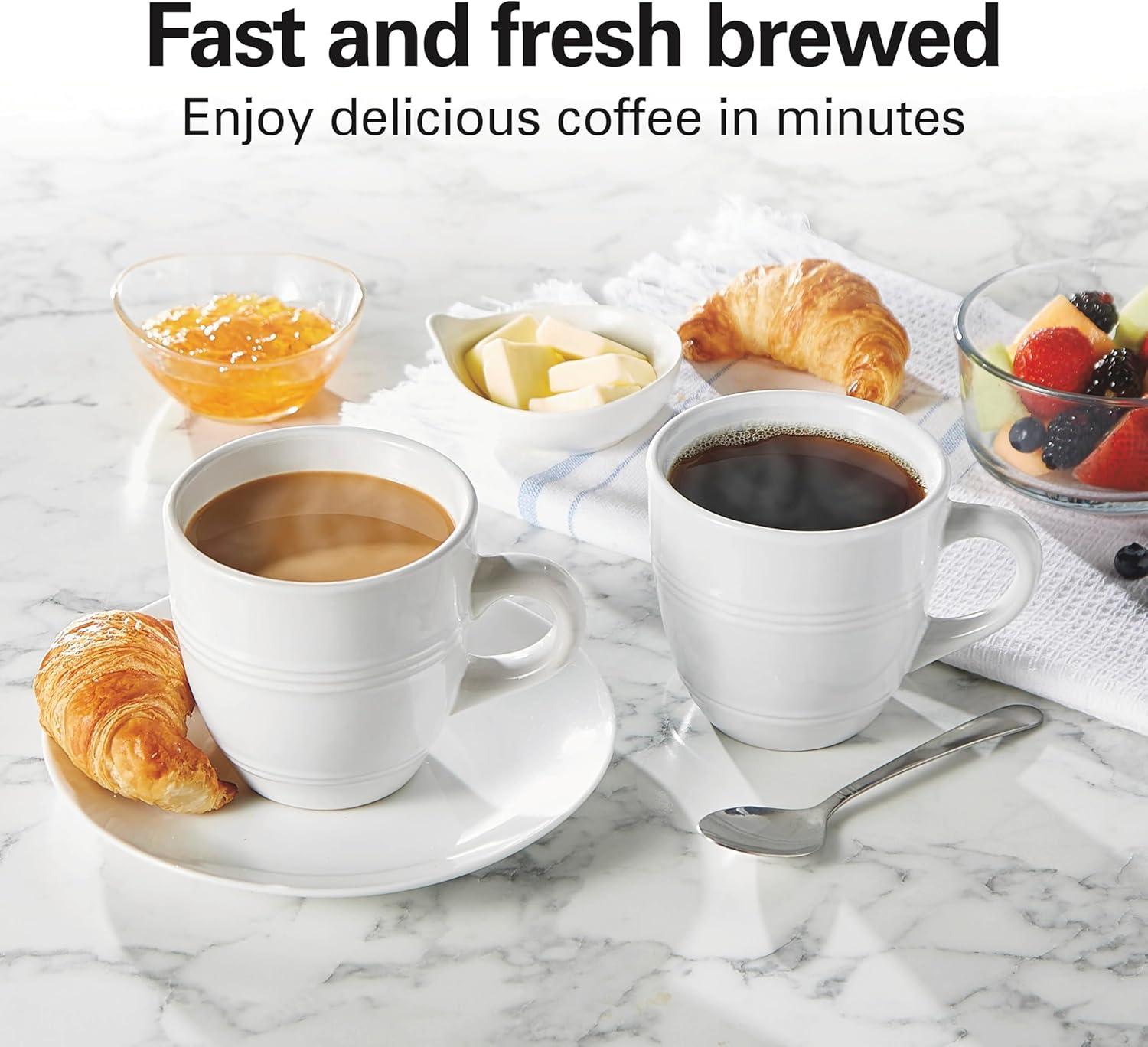 image:imageHamilton Beach 47621 The Scoop Single Serve Coffee Maker amp Fast Grounds Brewer for 814oz Cups Brews in Minutes Next Gen WhiteWhite