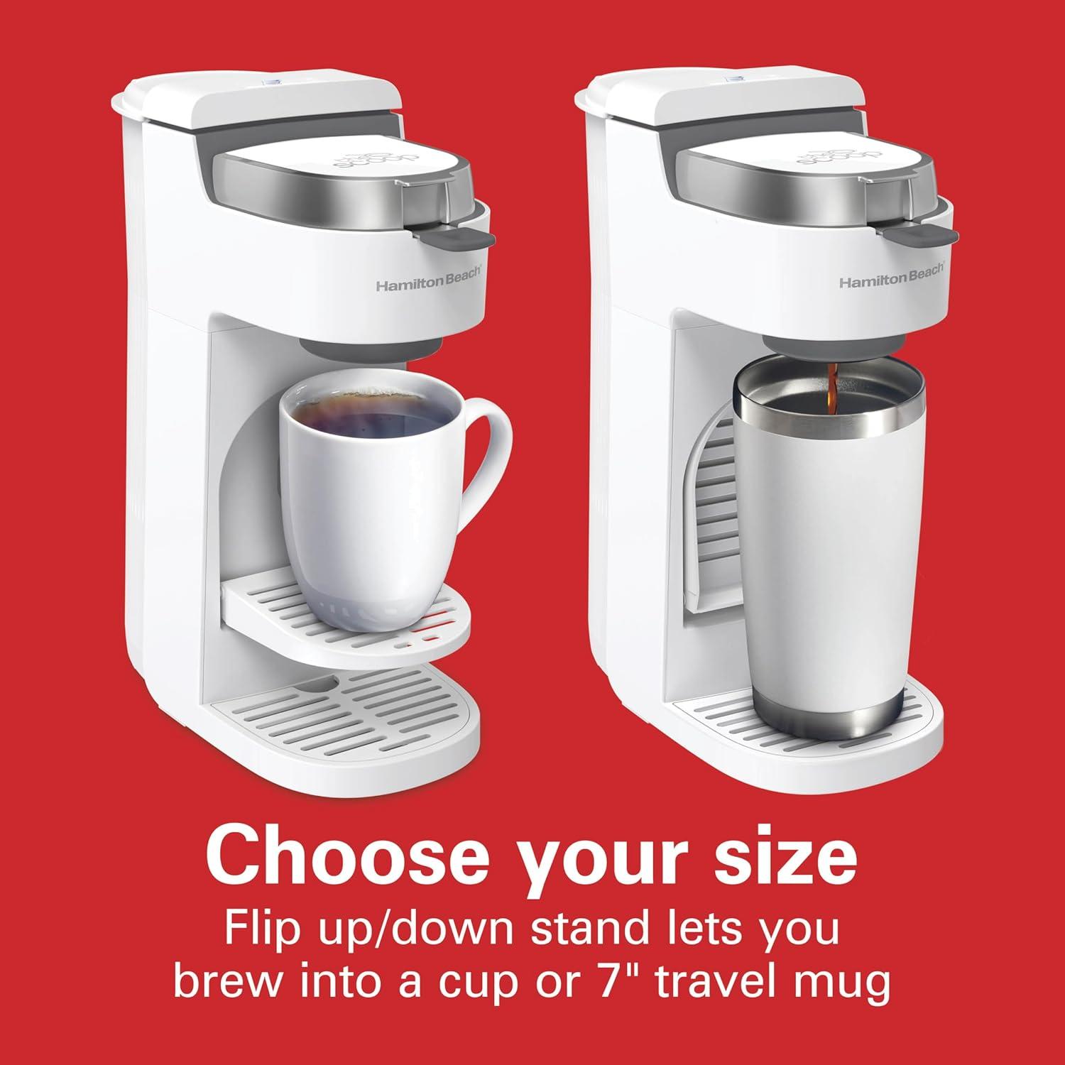 image:imageHamilton Beach 47621 The Scoop Single Serve Coffee Maker amp Fast Grounds Brewer for 814oz Cups Brews in Minutes Next Gen WhiteWhite