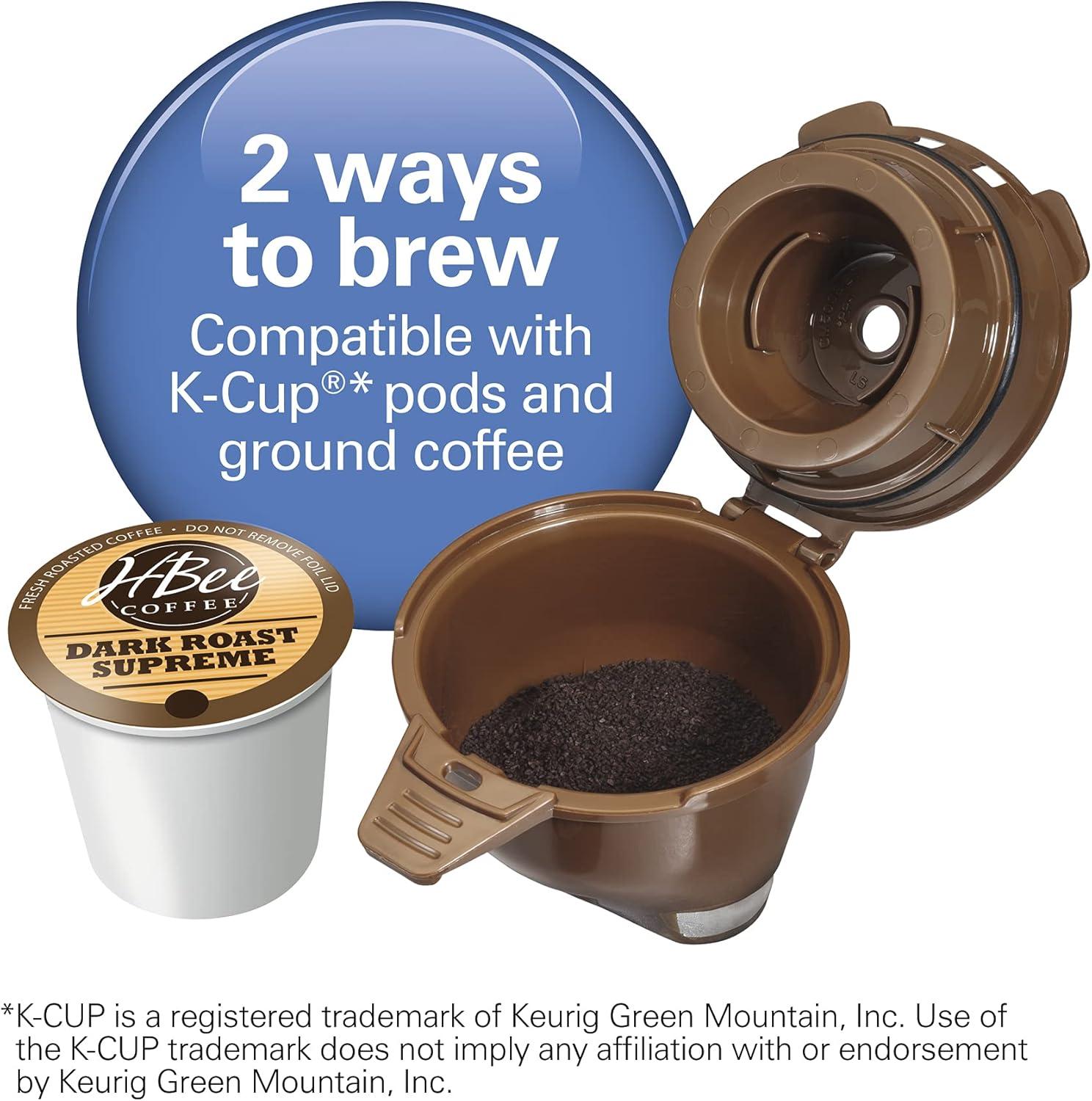 image:imageHamilton Beach 49918 FlexBrew SingleServe Coffee Maker Compatible with Pod Packs and Grounds 14 oz Black Stainless Fast BrewBlack Fast Brewing