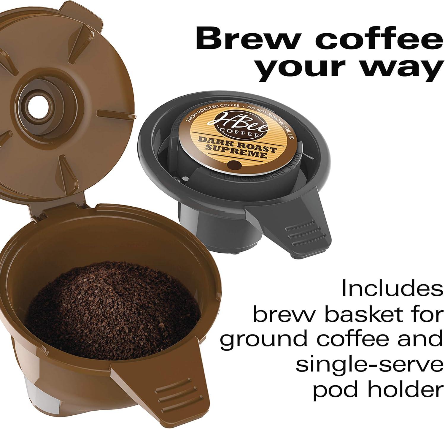 image:imageHamilton Beach 49945 FlexBrew SingleServe Coffee Maker Compatible with Pod Packs and Grounds 1 Cup RedRed