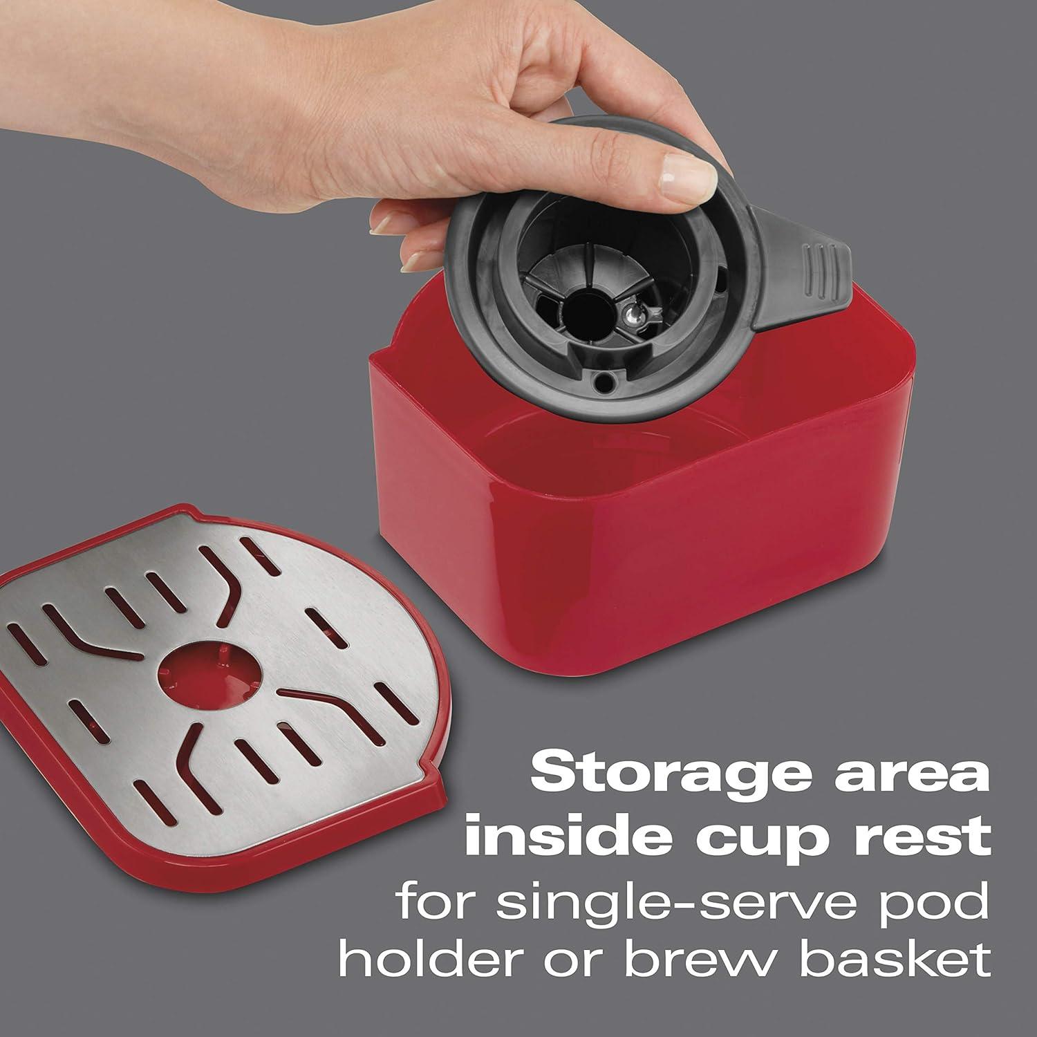 image:imageHamilton Beach 49945 FlexBrew SingleServe Coffee Maker Compatible with Pod Packs and Grounds 1 Cup RedRed
