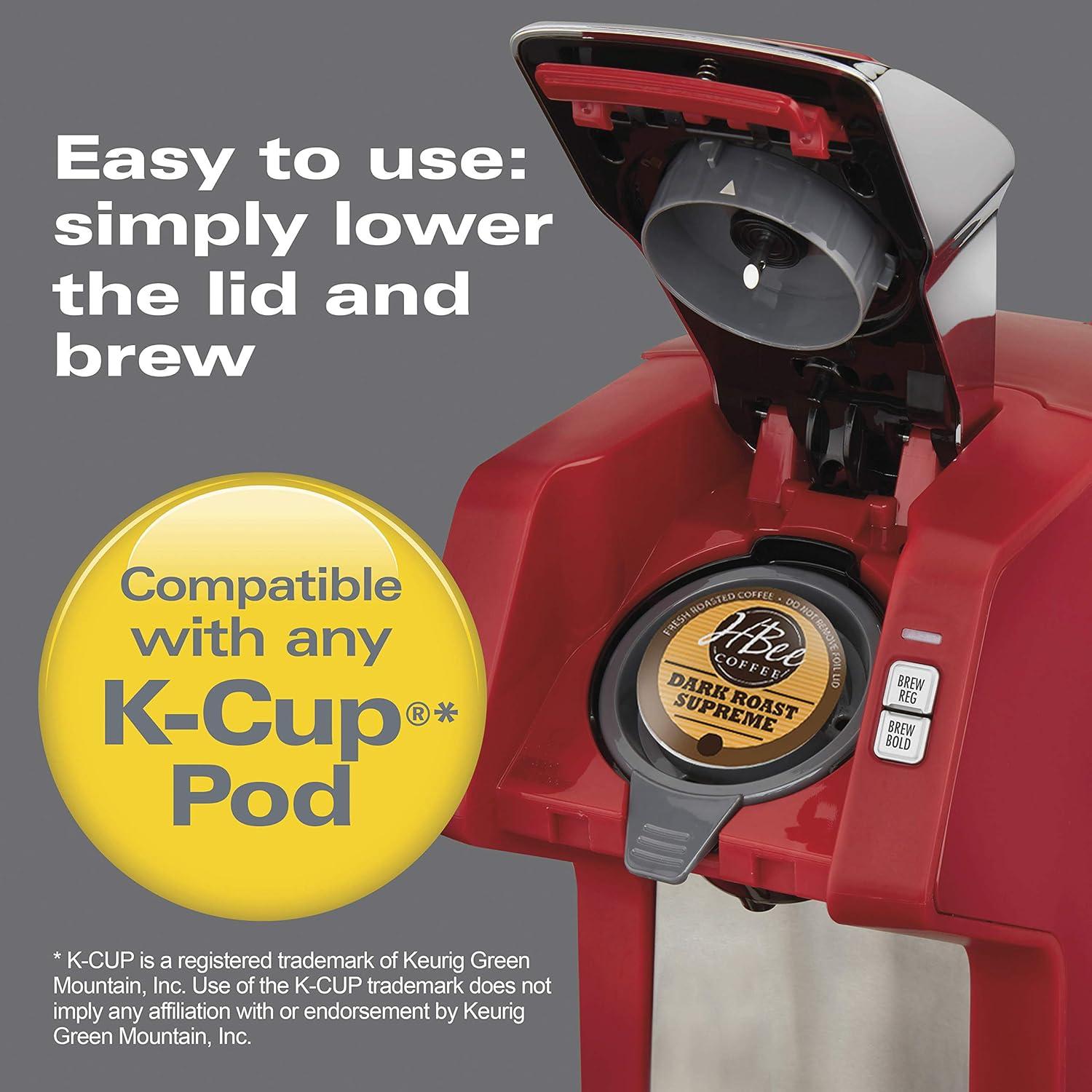 image:imageHamilton Beach 49945 FlexBrew SingleServe Coffee Maker Compatible with Pod Packs and Grounds 1 Cup RedRed