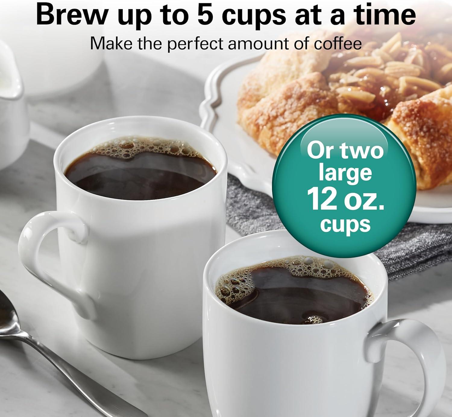 image:imageHamilton Beach 5 Cup Drip Coffee Maker with Easy FrontFill Basket Compact Design Programmable Clock Glass Carafe Auto Pause and Pour Black amp Stainless Steel 461115 Cup Works with Smart Plugs