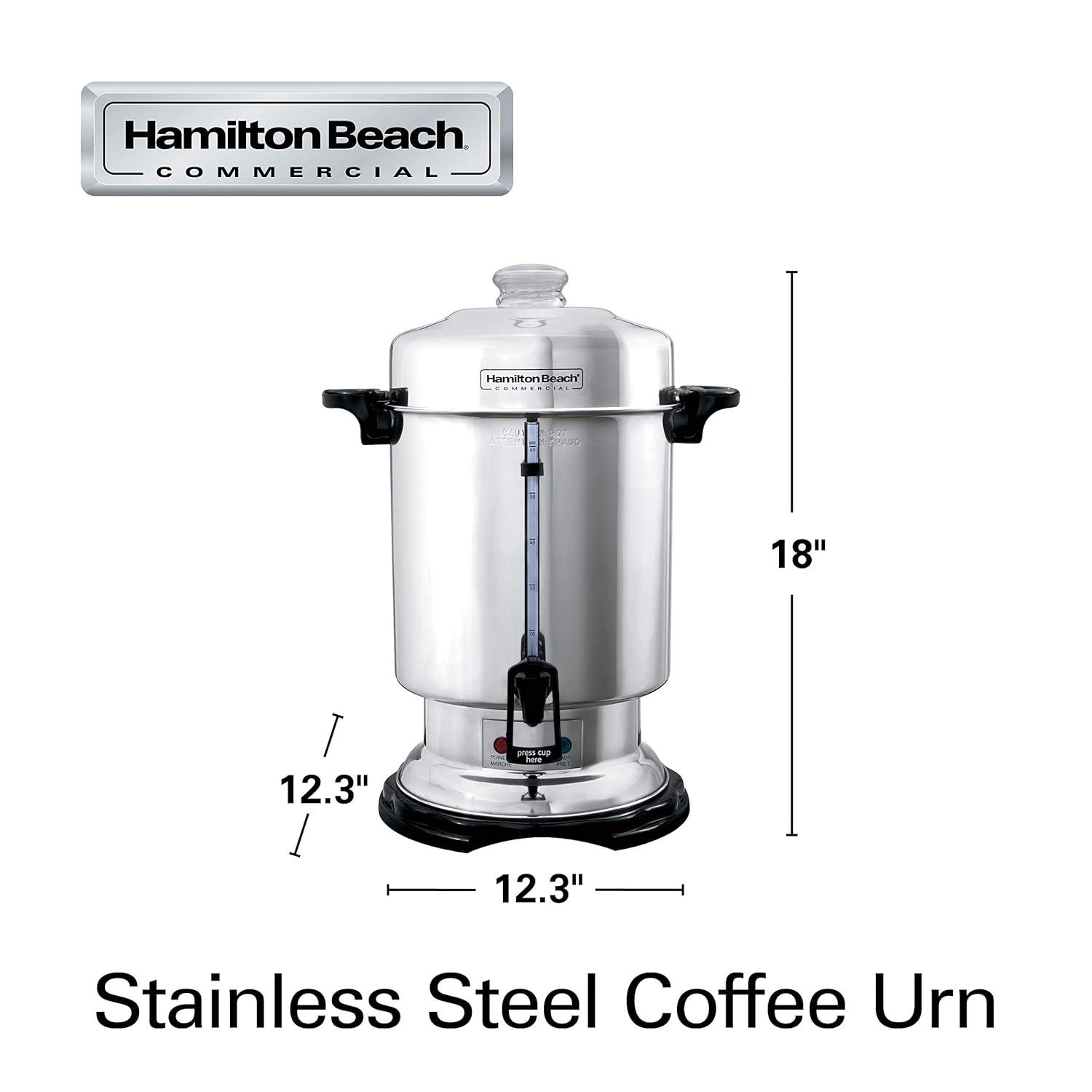 image:imageHamilton Beach Commercial Coffee Urn amp Hot Beverage Dispenser 60 Cup Capacity Polished Stainless Steel D50065