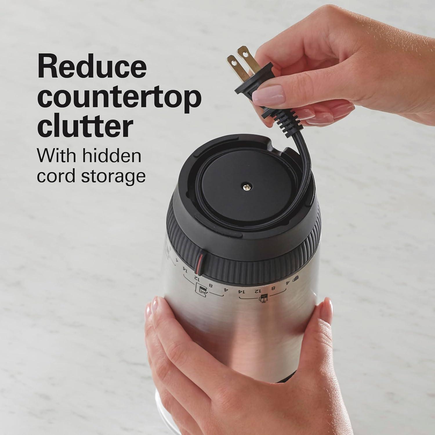 image:imageHamilton Beach Custom Grind Electric Coffee Grinder for 414 Cups OnePress HandFree Operation with Auto Shutoff Removable Grinding Bowl For Easy Pour and Clean Stainless Steel 80406414 Cups Pack of 2