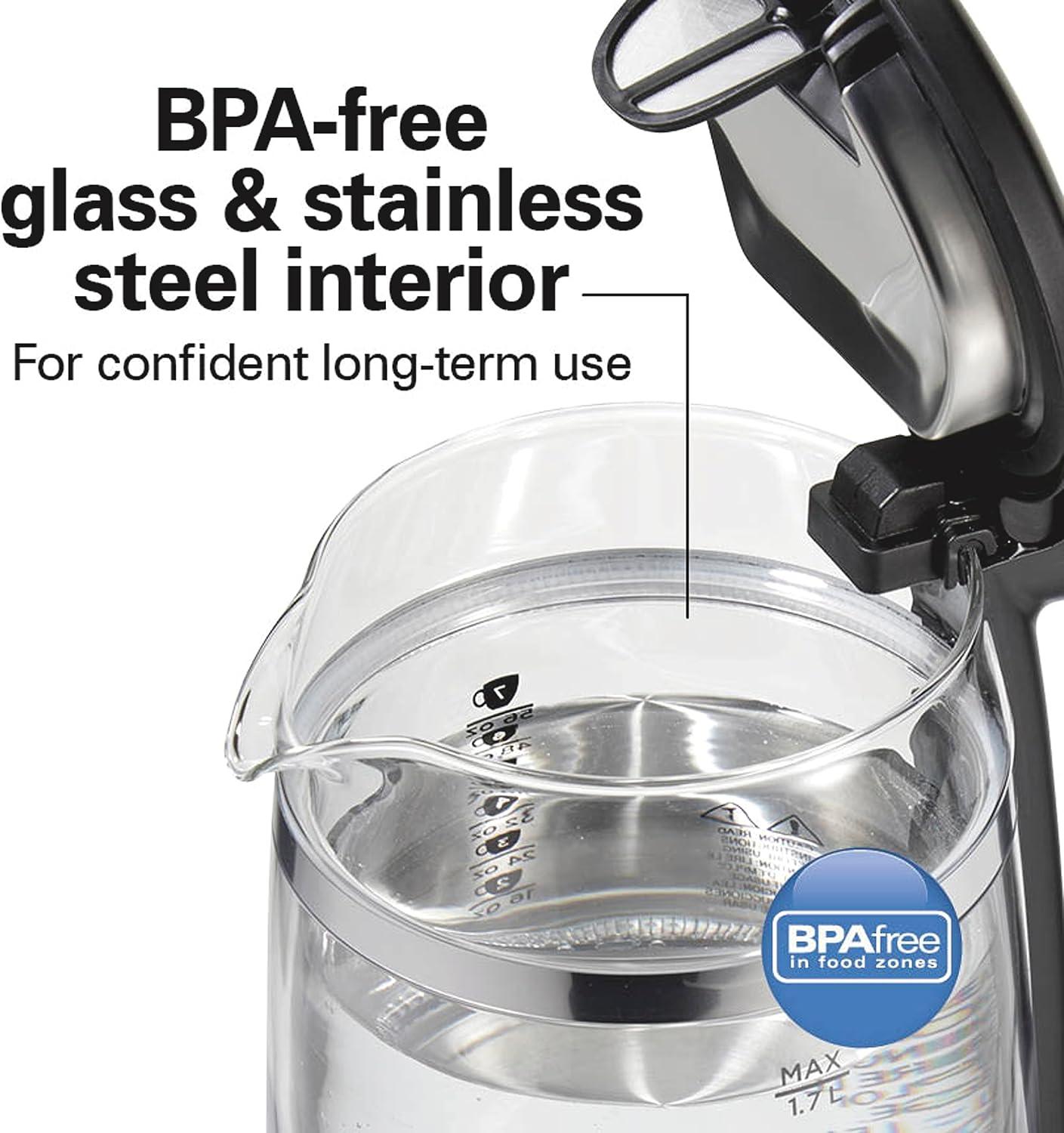 image:imageHamilton Beach Double Wall 17L Electric Kettle Water Boiler amp Heater BuiltIn Mesh Filter AutoShutoff amp BoilDry Protection Cordless Serving Variable LED Indicator Glass 4085018 Quarts